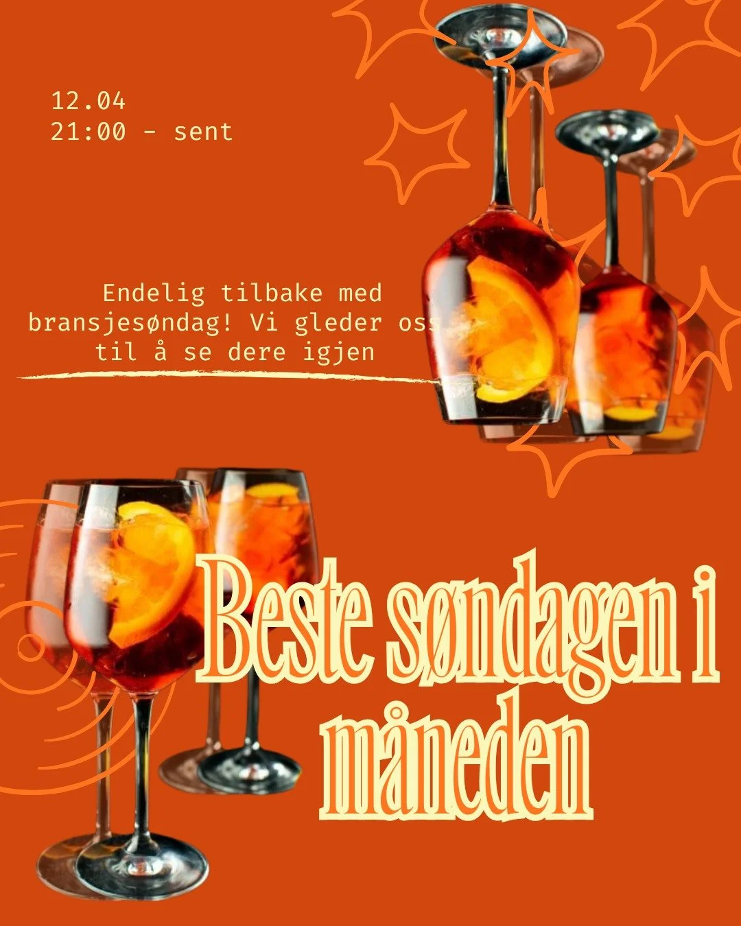 Snart er bransjes&oslash;ndag endelig tilbake🥂 I mellomtiden &aring;pner vi d&oslash;rene igjen onsdag 08. 04. kl. 19:00❤️