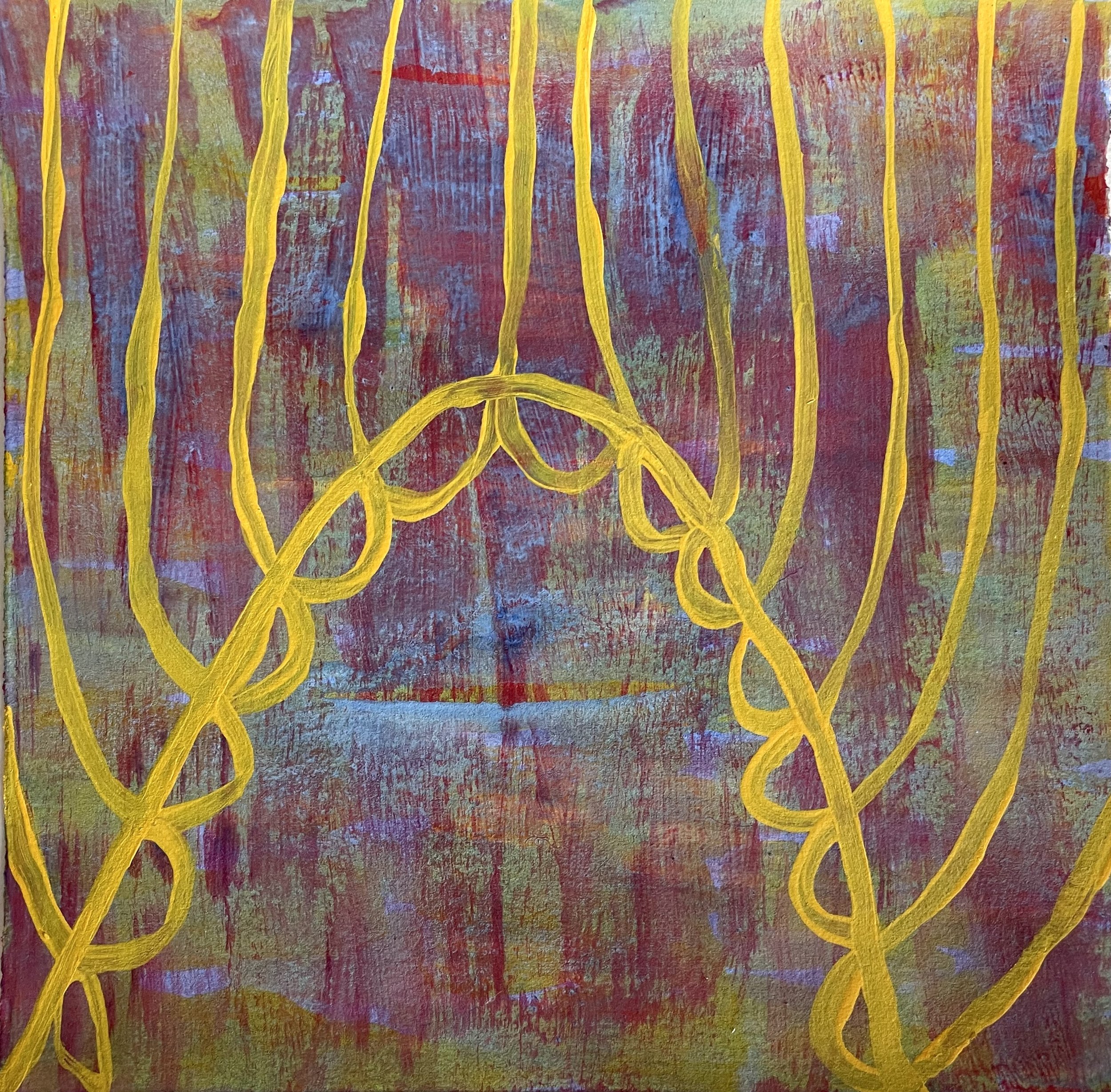 Introducing, 2025. Acrylic on Arches, 7.5" x 7.5" $150 - $37 discount = $113