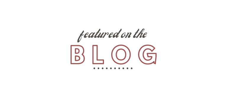 Text reading 'featured on the BLOG' with decorative elements.