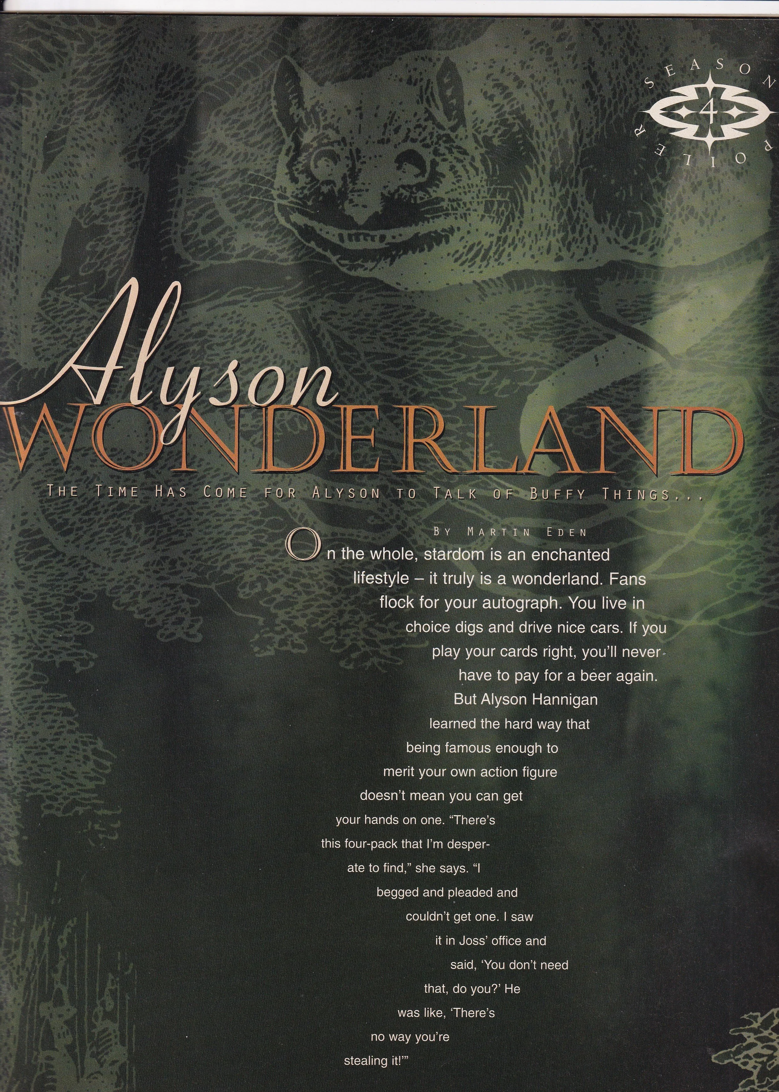 Part of an interview with Alyson Hannigan, from a Buffy magazine, 2000s