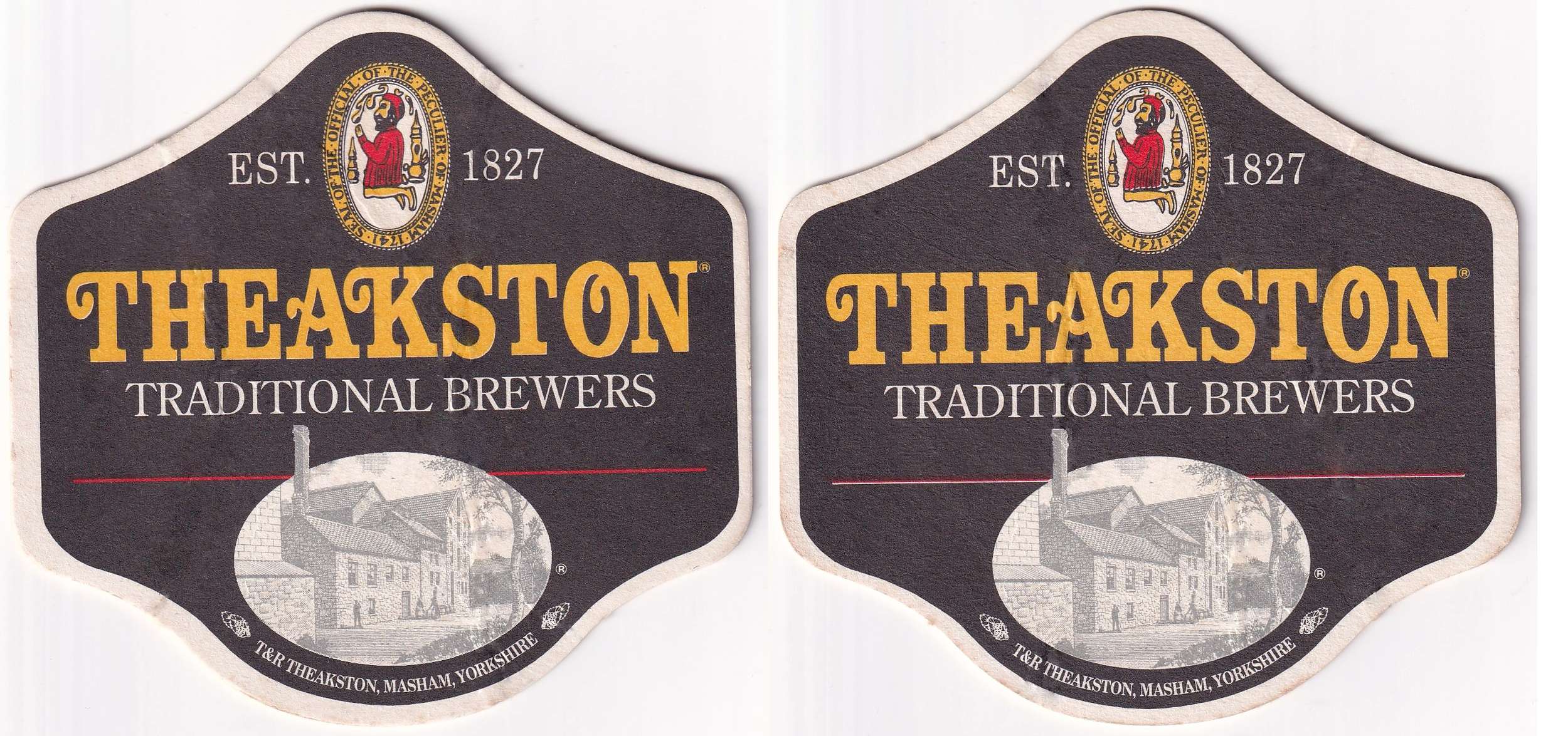 Theakston Beer Mat, digitally restored by me, age unknown.