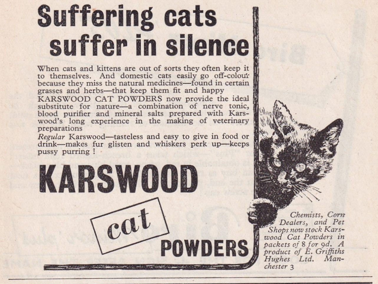 Karswood Cat Powders, 20th Century