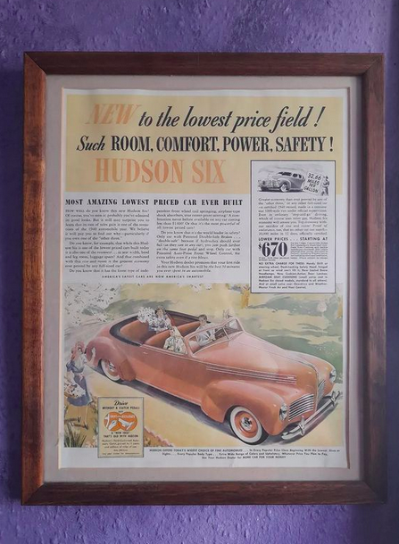 Hudson Six advert, Life Magazine, 13th May 1940