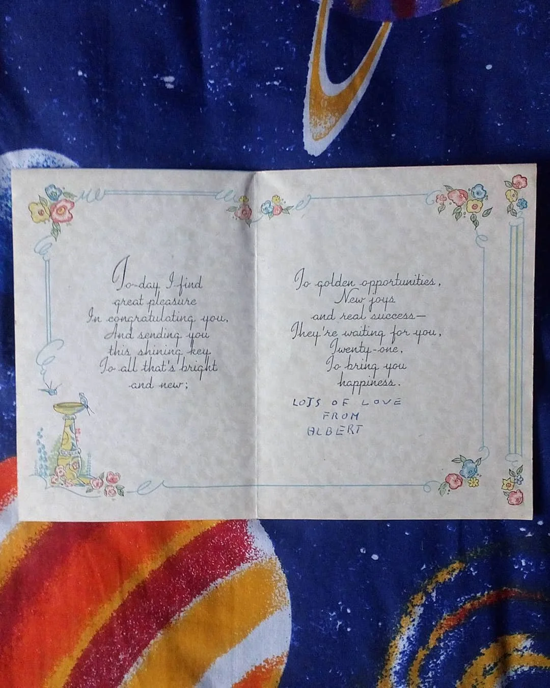 21st Birthday Card addressed to Albert, 20th Century