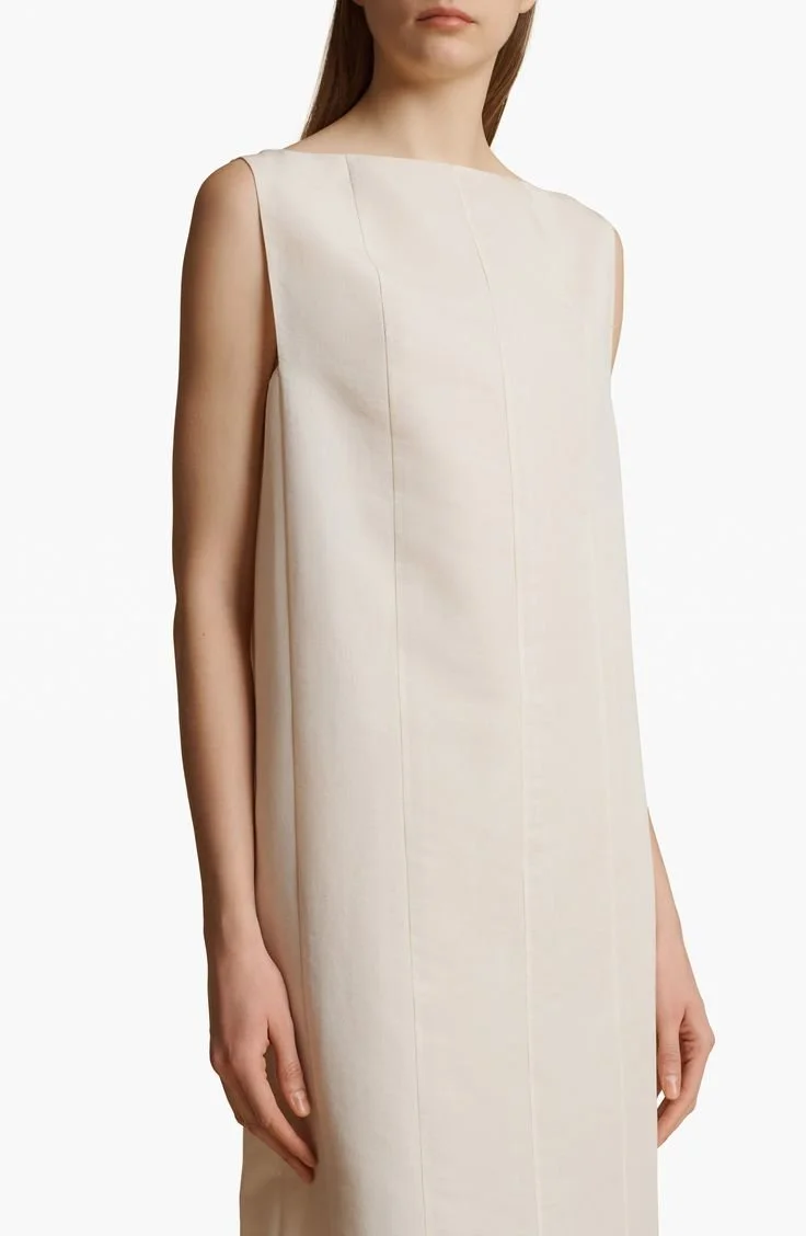 Khaite Martay Sleeveless Cotton Sheath Dress in Natural at Nordstrom, Size 2.jpg
