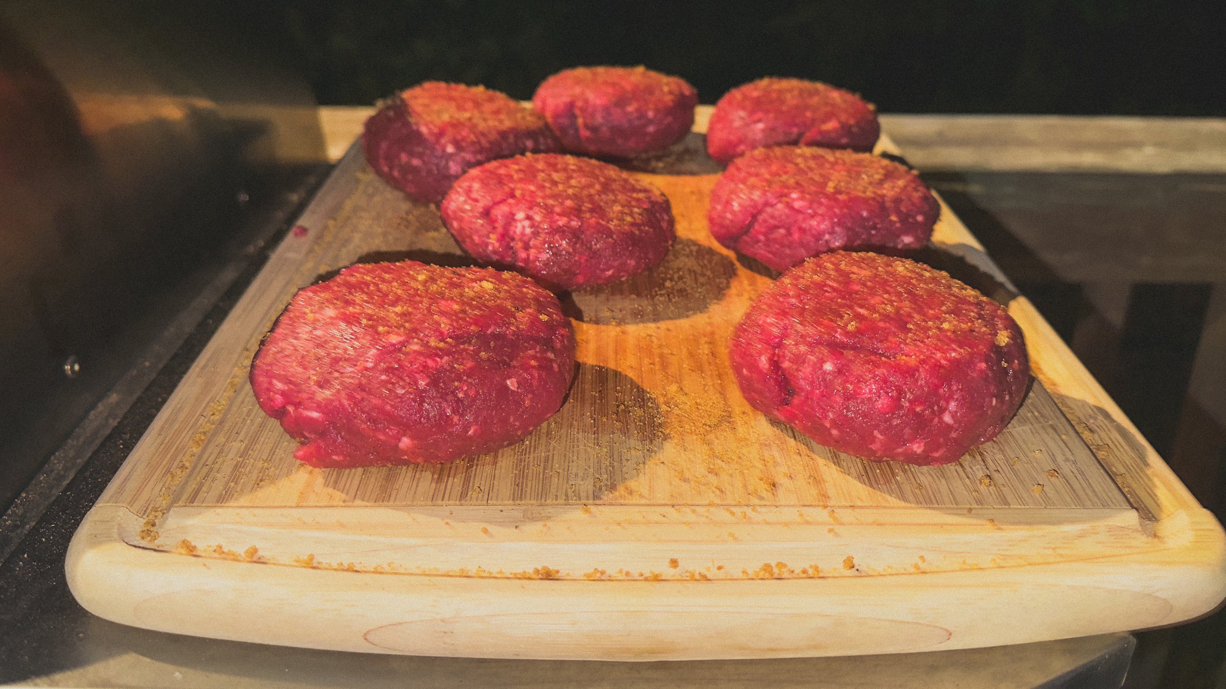 Smoked deer burgers made from River Buck venison