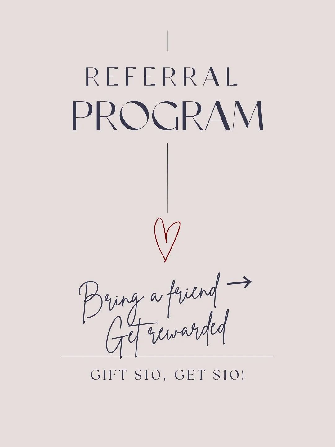Revamping our referral program ➡️
Share the love, get rewarded 💖

When you refer a new guest to Paint Bar, here&rsquo;s how it works:

✨ For You: Receive $10 credit toward your next visit.
✨ For Your Friend: They&rsquo;ll enjoy $10 off their second 