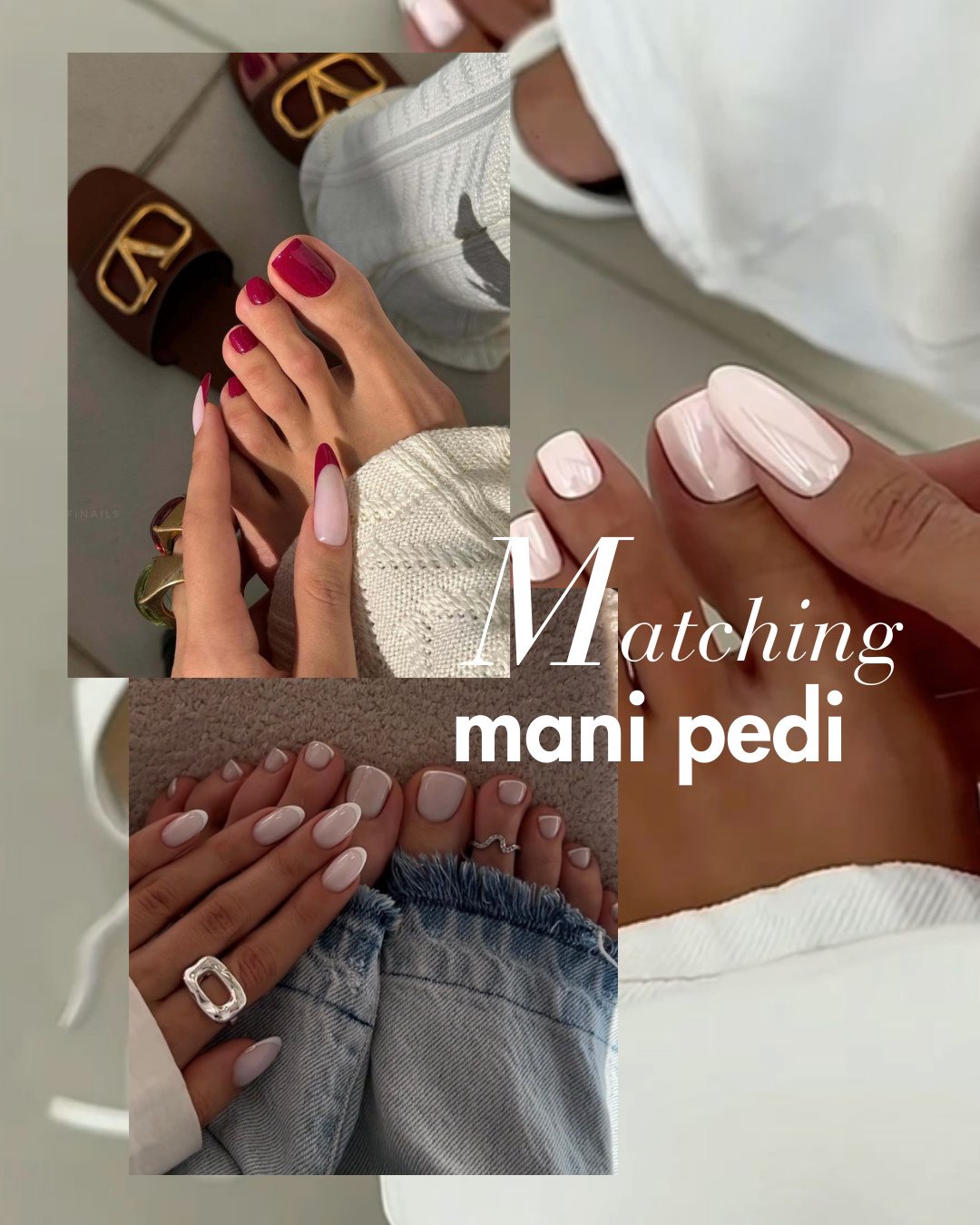 A perfectly matching manicure and pedicure ✨⁠
⁠
Clean, coordinated, and effortlessly put-together &mdash; from fingertips to toes.⁠ Classic, simple, and always in style.⁠