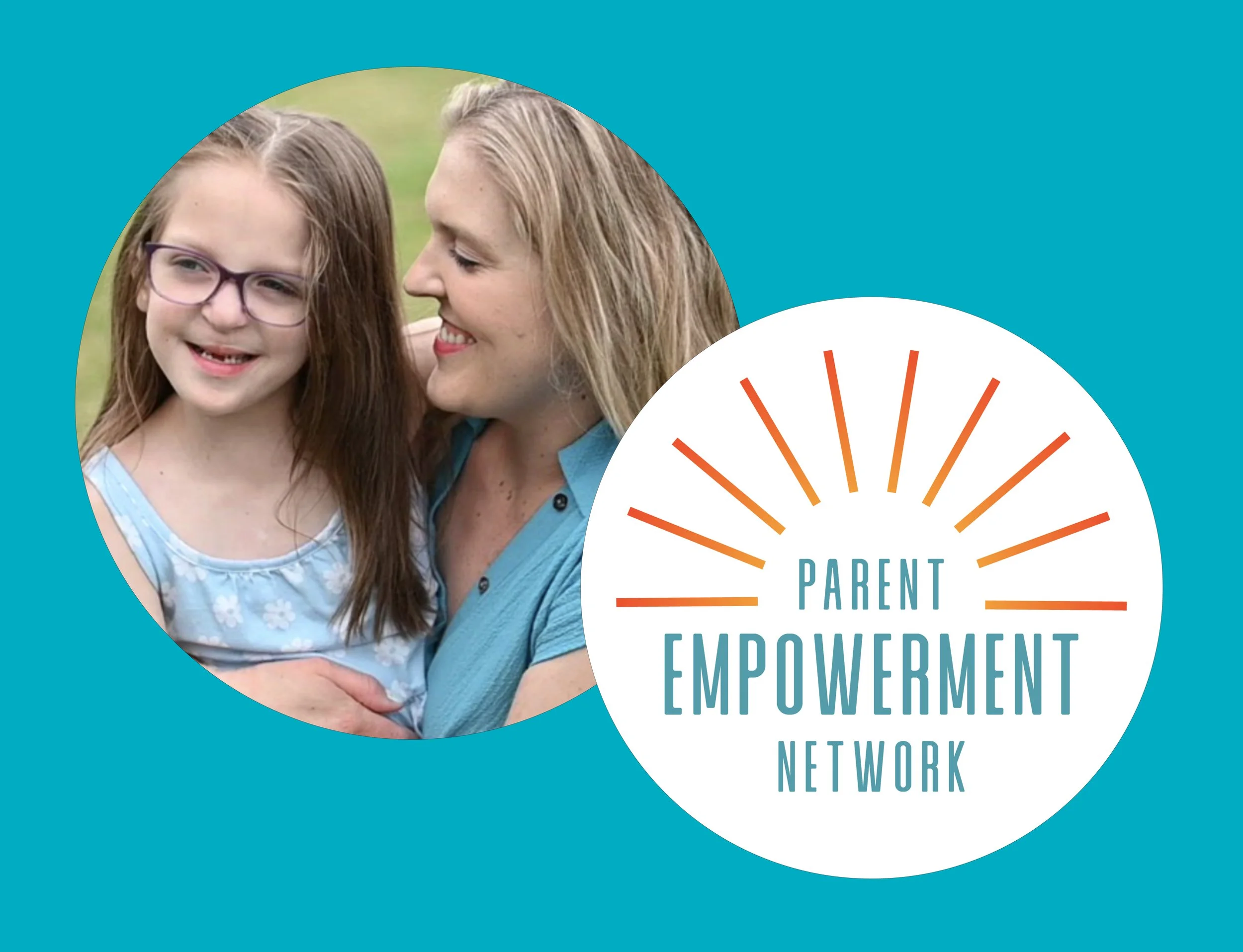 Graphic with the Parent Empowerment Network logo and a mother smiling while holding her child