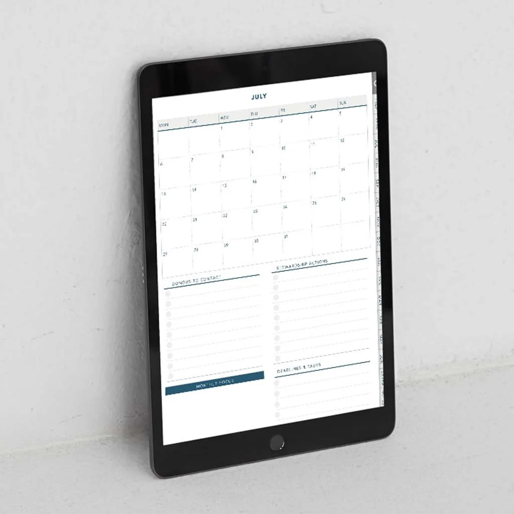 Fundraising Focus Digital Planner monthly planner page