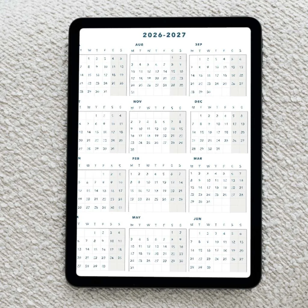 Fundraising Focus Digital Planner year-at-a-glance planner page