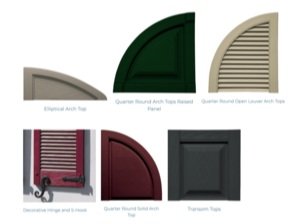 Exterior Vinyl Shutter Tops