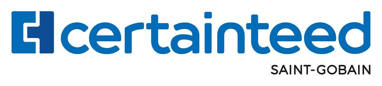 Logo of Certainted Saint-Gobain with a stylized blue 'C' and the company name in lowercase blue letters.