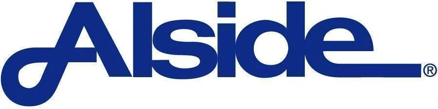 Alside exterior building products logo in deep royal blue