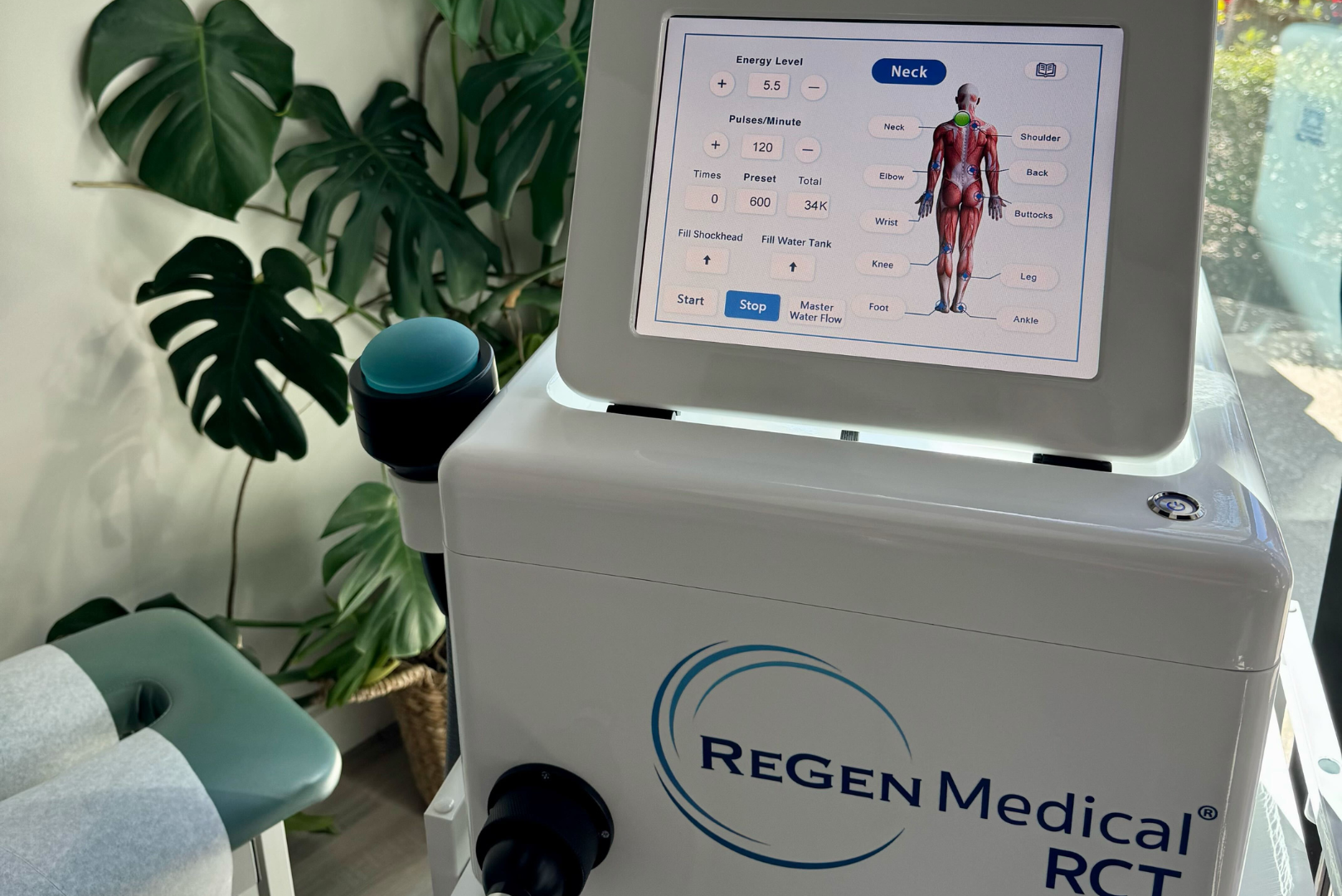 Regen Medical RCT Shockwave therapy device for chronic pain treatment at The Wellness Way Sarasota