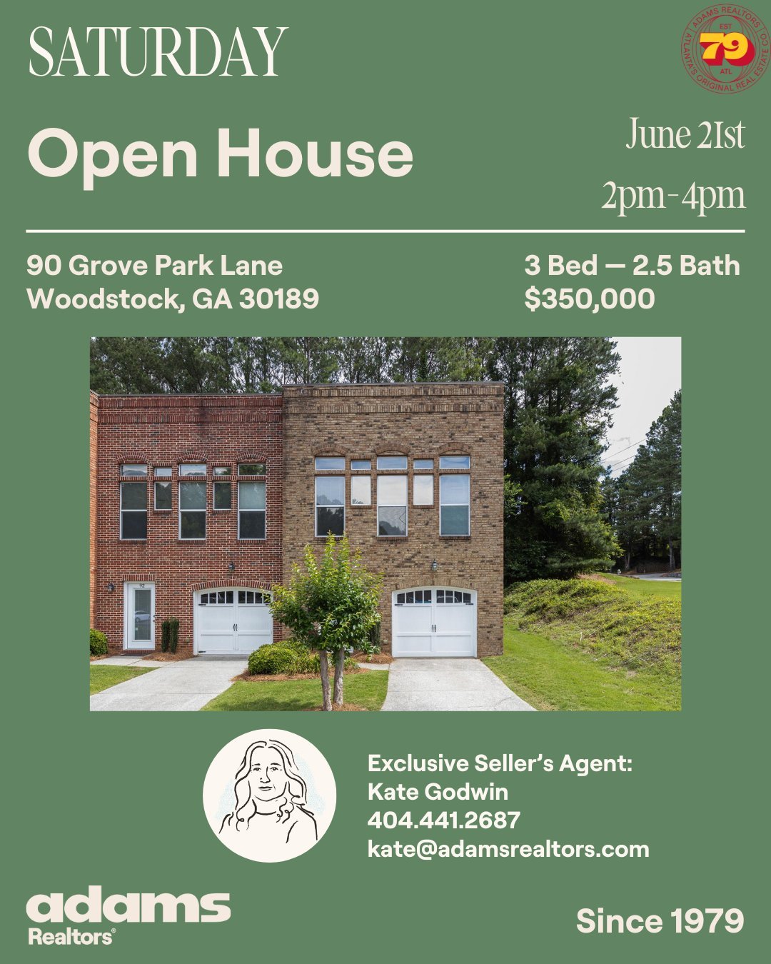 ✨Open House Saturday, June 21st from 2-4PM✨
🏡90 Grove Park Ln
🛏 3 Bedroom
🛁 2.5 Bathrooms
$350,000

👩🏼Exclusive Listing Agent: @km.godwin 
📞 404.441.2687
✉️ kate@adamsrealtors.com
.
.
.
#openhouse #woodstock #adamsrealtors #atlantarealestate #a