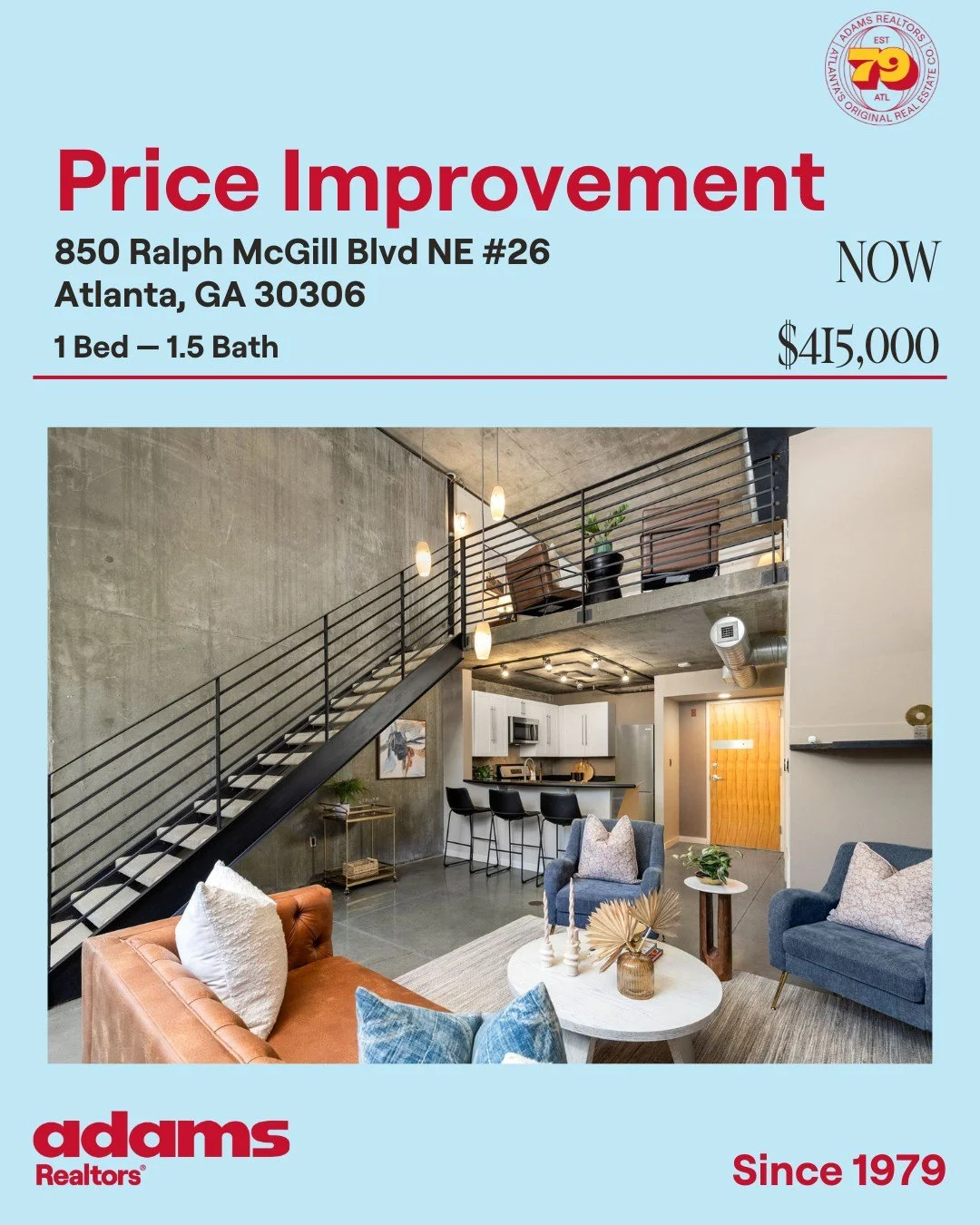 🌟 Price Improvement in Poncey-Highland🌟

🏡850 Ralph McGill Blvd NE#26
🛏 1 Bedroom
🛁 1.5 Bathrooms
NOW $415,000

Exclusive Listing Agent:
👩🏼 @alifandel 
📞 404.668.0550
✉️ alison@adamsrealtors.com
.
.
.
#priceimprovement #ponceyhighland #adamsr