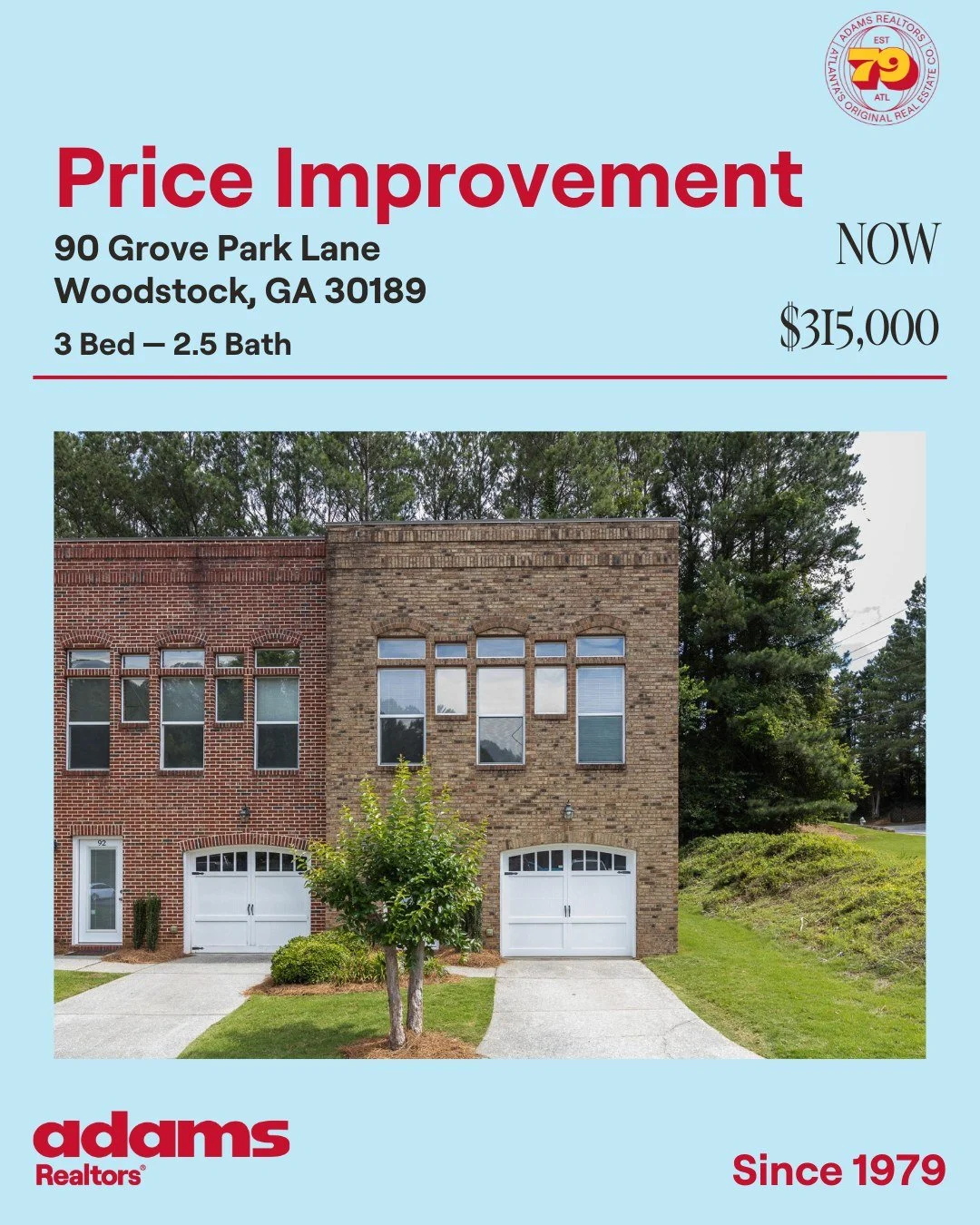 🌟 Price Improvement in Woodstock🌟

🏡90 Grove Park Ln
🛏 3 Bedroom
🛁 2.5 Bathrooms
NOW $315,000

👩🏼Exclusive Listing Agent: @km.godwin 
📞 404.441.2687
✉️ kate@adamsrealtors.com
.
.
.
#priceimprovement #woodstock #adamsrealtors #atlantarealestat