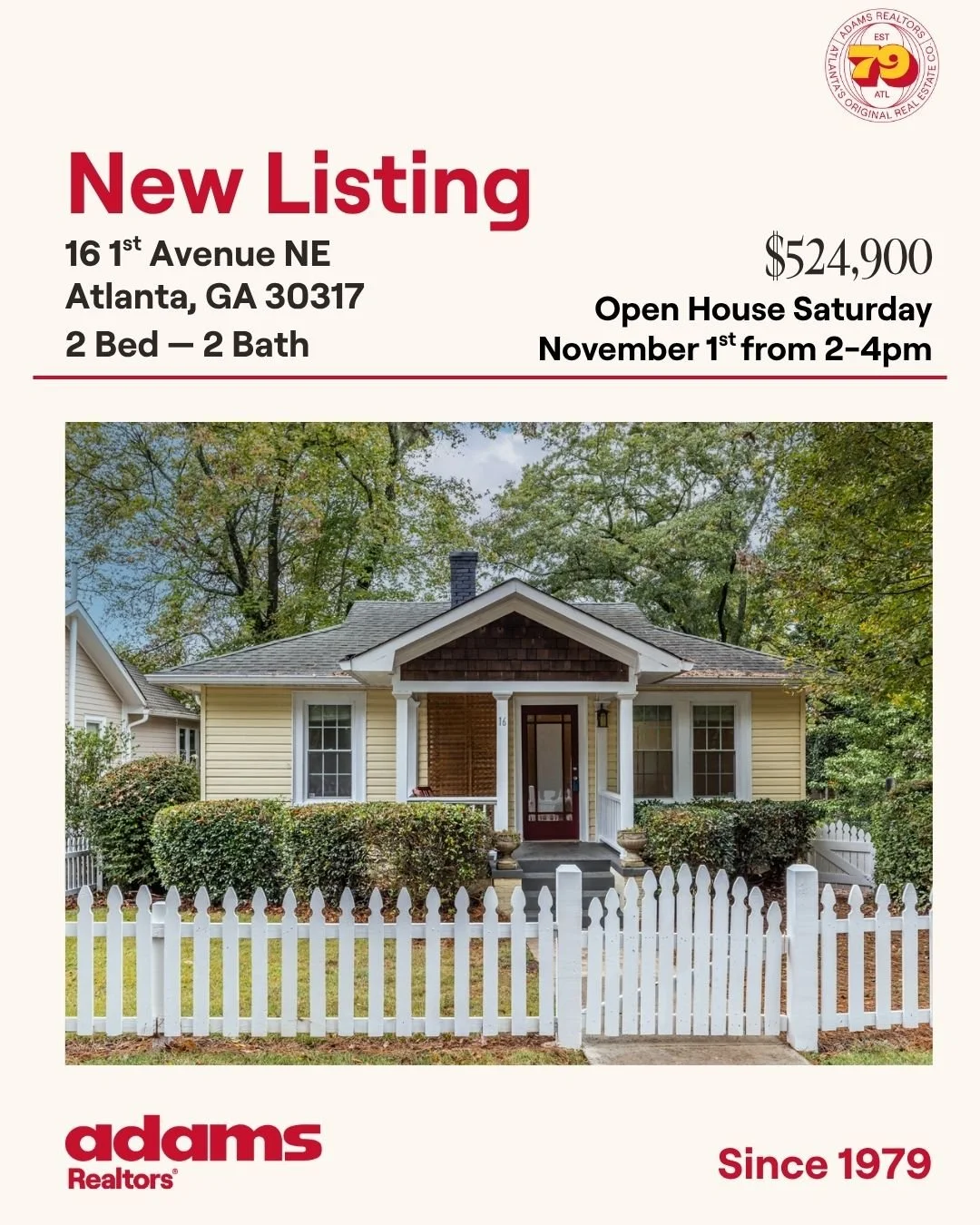 🌟 New Listing in Kirkwood🌟

🚪Open House Saturday, November 1st from 2-4pm!

🏡16 1st Avenue NE
🛏 2 Bedroom
🛁 2 Bathrooms
$524,900

Exclusive Listing Agent:
👨&zwj;🦳George Voegtlin
📞 678.910.2610
✉️ george@adamsrealtors.com
.
.
.
#newlisting #o