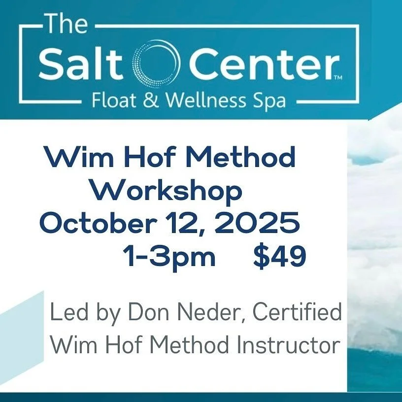 Join us for the Wim Hof Breathwork &amp; Plunge ❄️🔥Workshop on October 12 from 1-3
Put yourself in the expert hands of a certified Wim Hof Method Instructor to learn the 3 pillars of the Wim Hof Method:&nbsp;&nbsp;Breathing Technique, Cold Exposure 