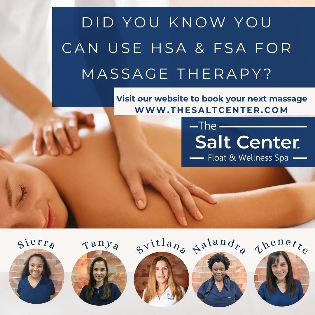 Do you have an HSA (Health Savings Account) or FSA (Flexible Spending Account) associated with your insurance or work?
Enjoy your benefits at The Salt Center: Float &amp; Wellness Spa!
🚨Remember: Some HSA &amp; FSA accounts are USE IT OR LOSE IT typ