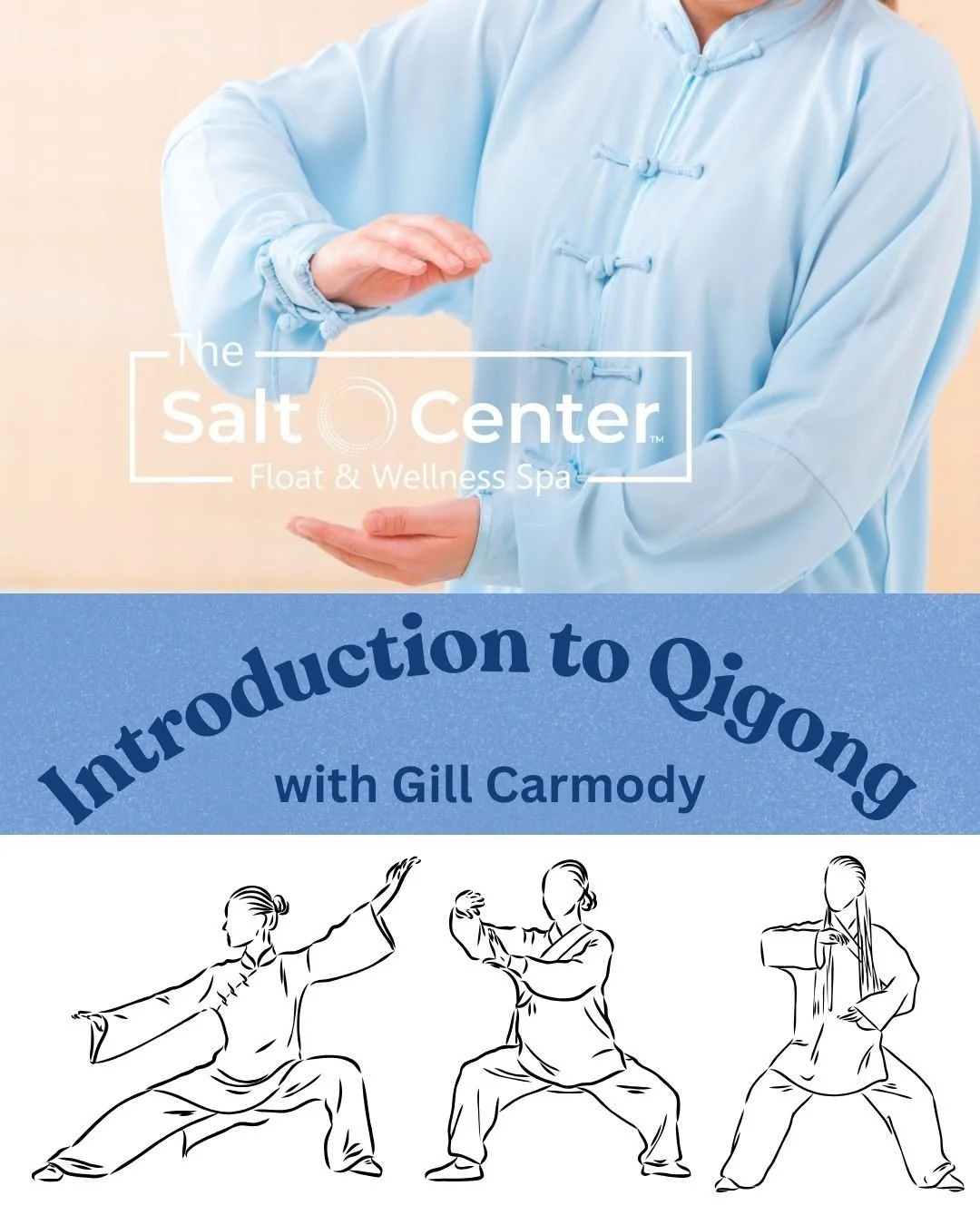 Introduction to Qigong $35
Saturday, February 21st 2pm to 3:30pm

Reconnect your body, mind, and spirit through the ancient Chinese art of Qigong &mdash; a gentle yet powerful movement practice designed to cultivate inner peace, improve flexibility, 