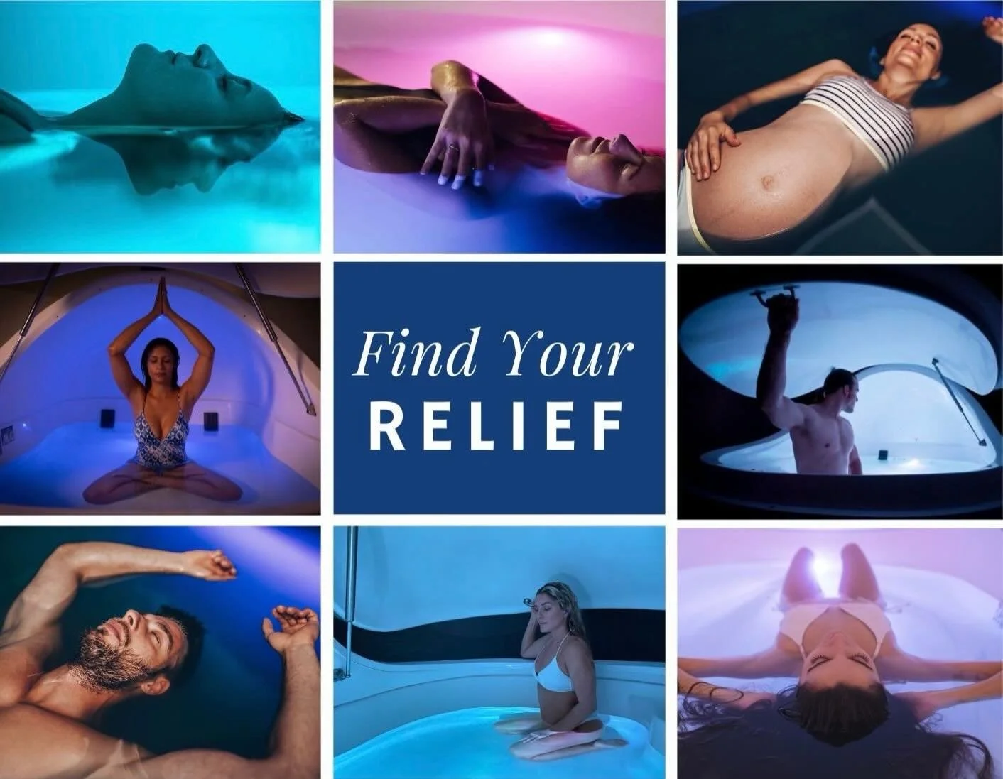 Find Relief at The Salt Center:Float &amp; Wellness Spa
💧Float therapy (sensory deprivation) provides relief by creating a zero-gravity environment that allows muscles and joints to fully decompress, supported by high concentrations of Epsom salt (m