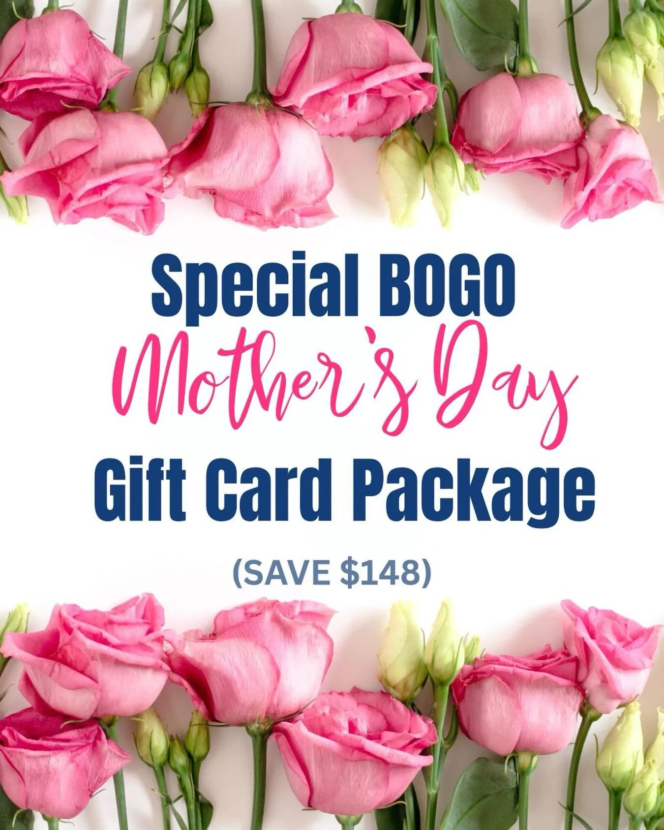 Limited Time Gift Card Special: Buy One Get One Free Mother&rsquo;s Day Gift Card Package Special (SAVE $148)&hellip; includes 2 Weekday Floats &amp; 2 Dry Salt Therapy Sessions all Shareable!
Buy yours online (under gift cards) at TheSaltCenter.com