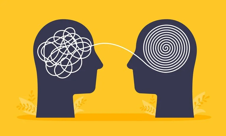 Illustration representing the perception reframe process during an EVOX Biofeedback session