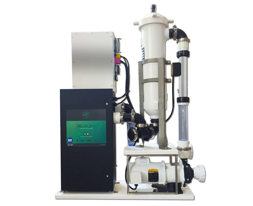UV and ozone water filtration system for float pods at The Salt Center in Alpharetta, GA