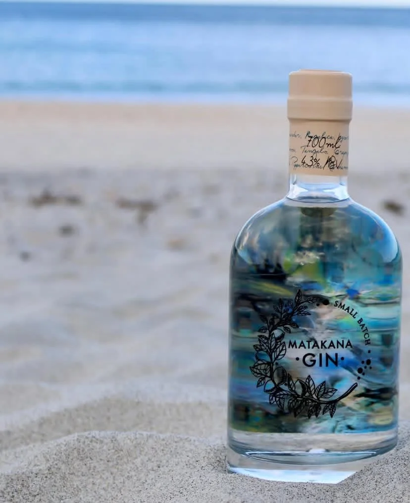 Bottle artwork for Matakana Gin Company 