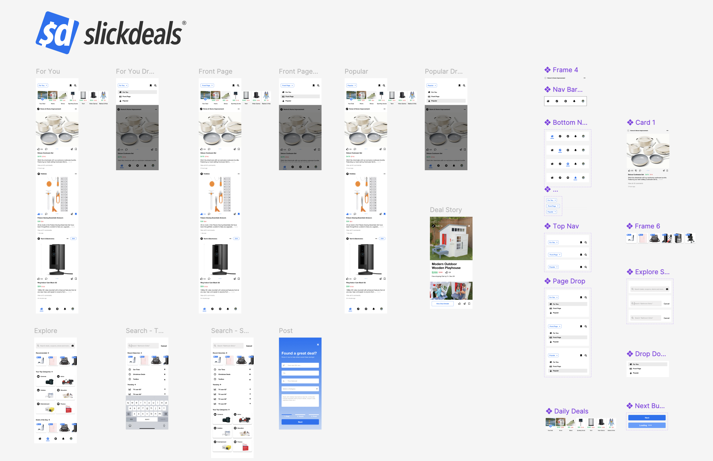 Concept work for Slickdeals - Social Experience Redesign