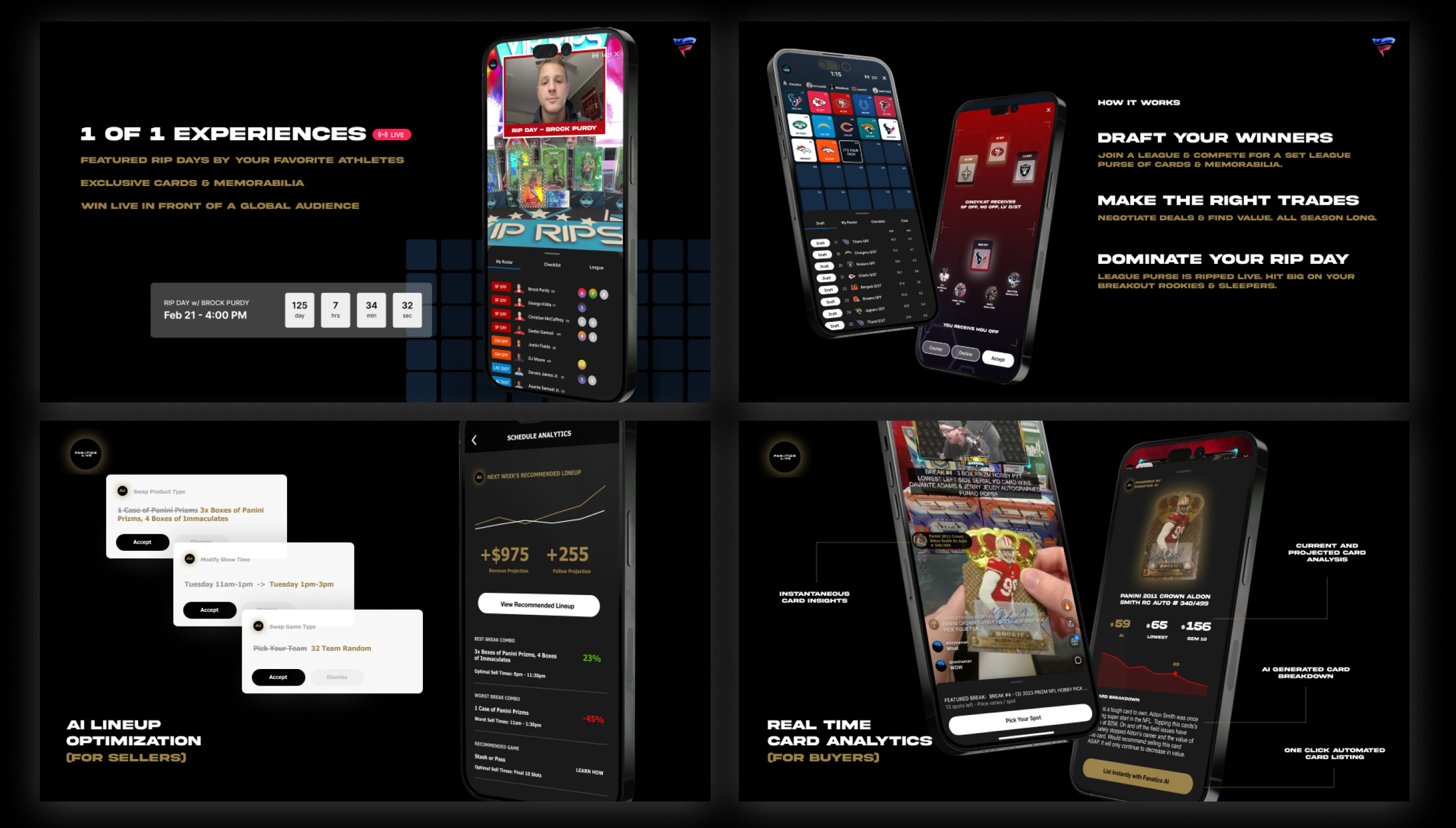 Concept work for Fanatics Live - Card Breaking Draft Day