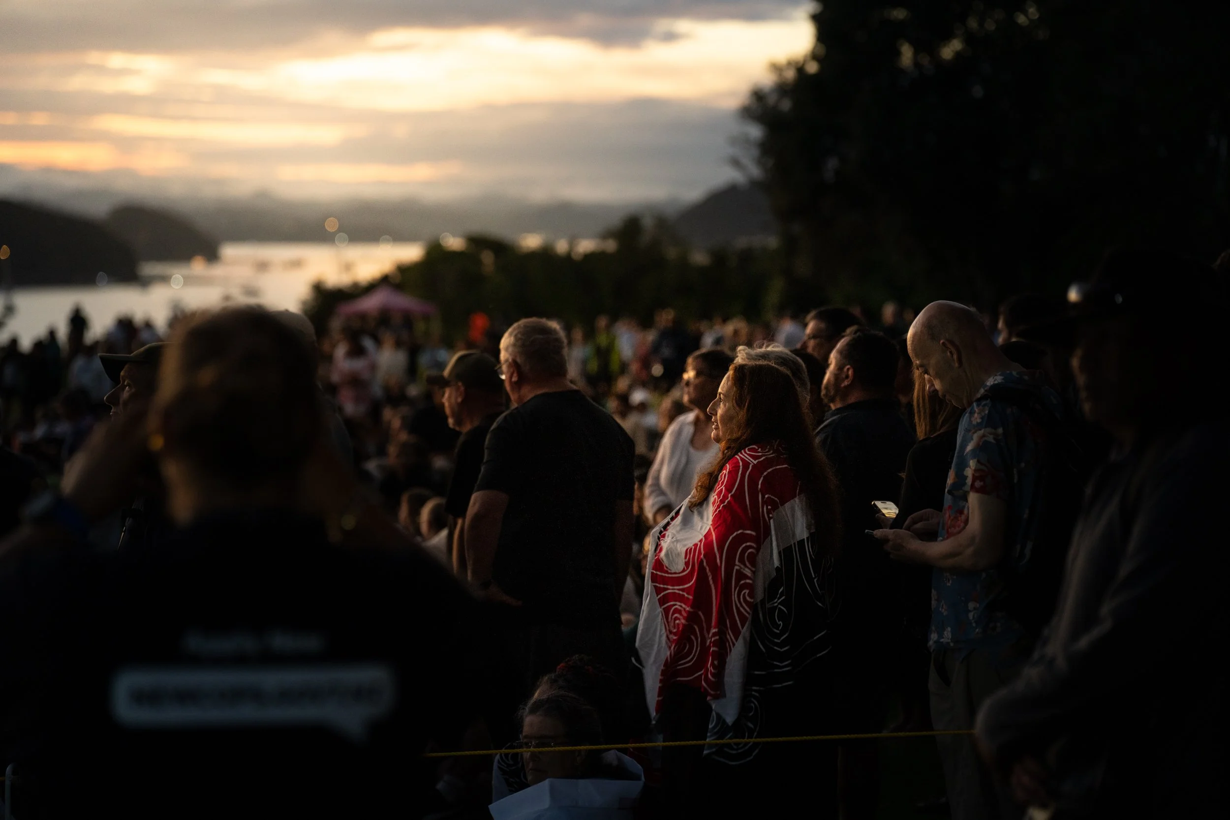 6:23 in the morning, and the light is beautiful at the Waitangi Day Dawn Service.