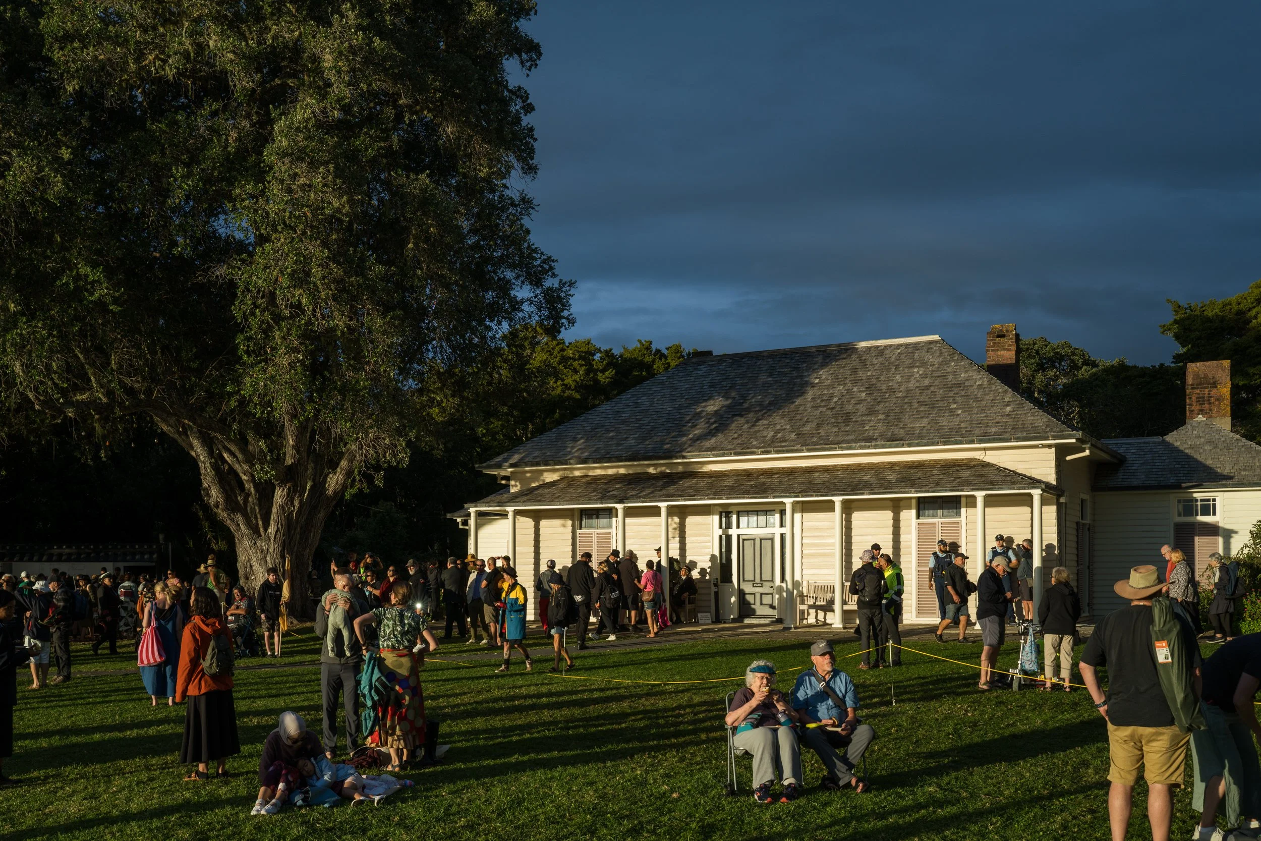 Mixing and mingling after the Waitangi Day Dawn Service.