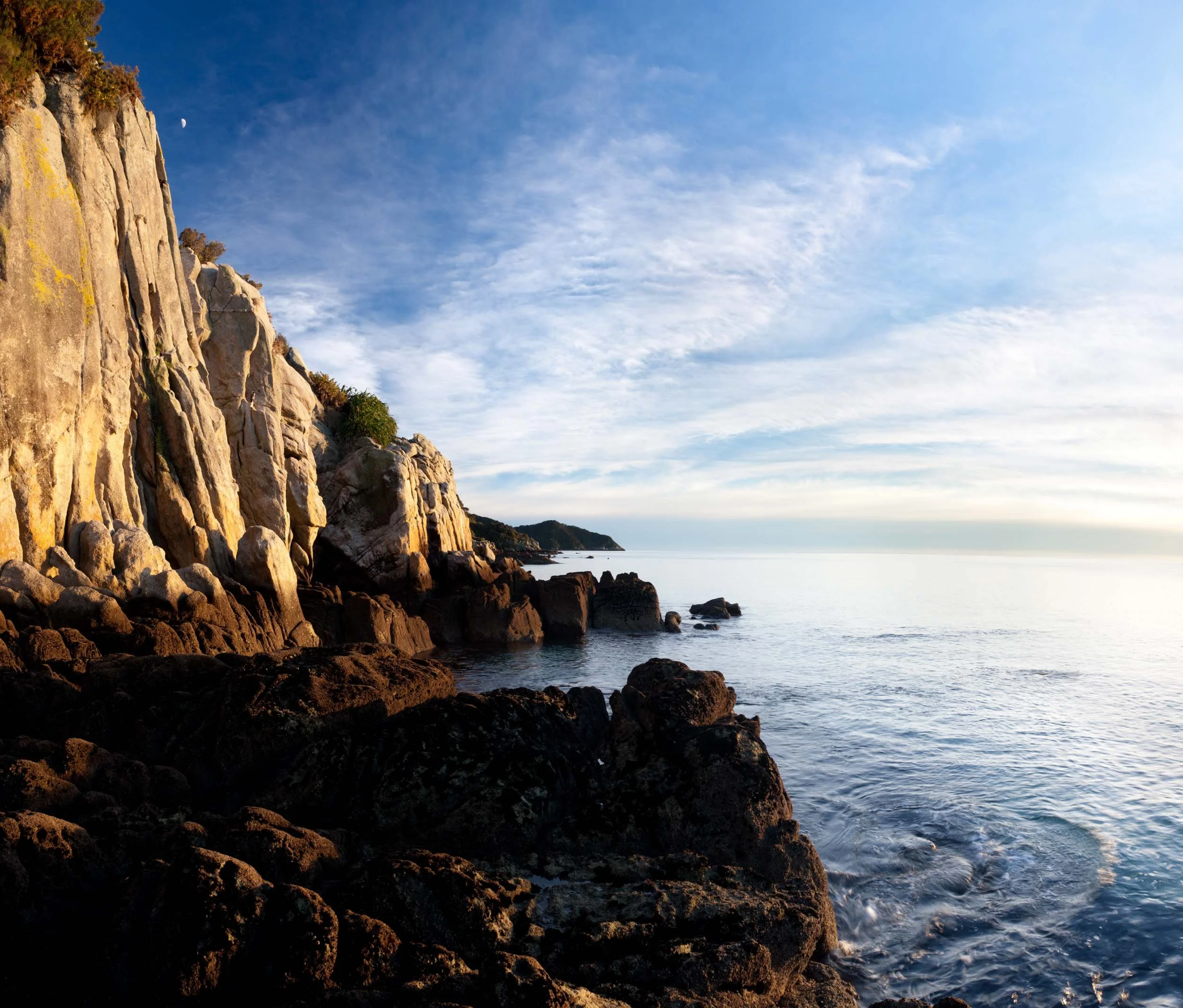 Rocky coastline at Anapai Bay.