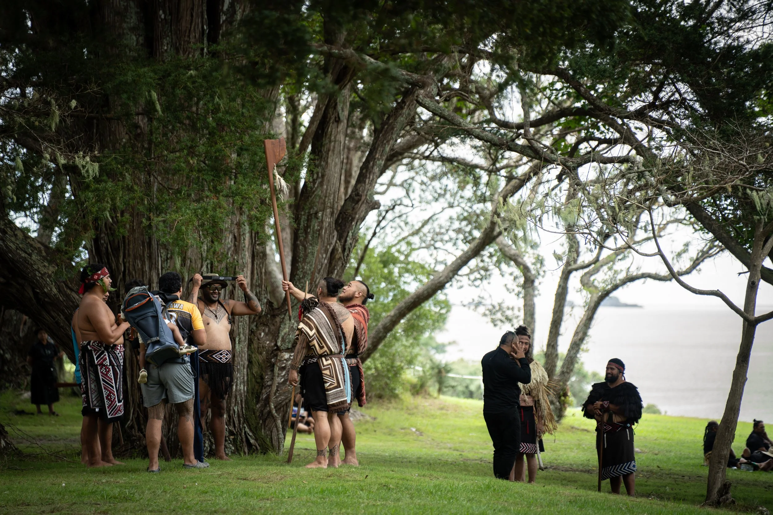 Groups gather to practice and chat before formal celebrations.