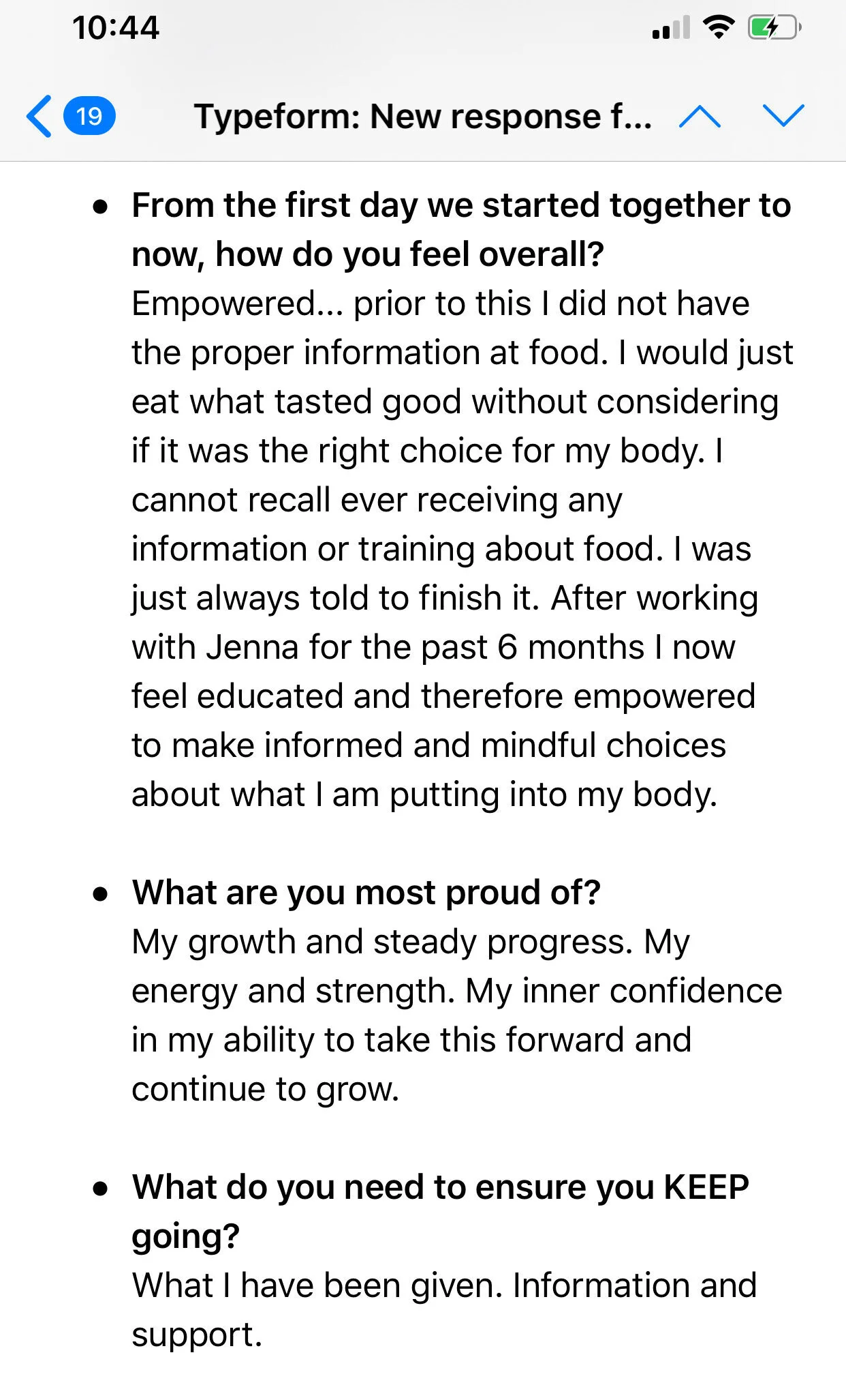 'Overall, I feel EMPOWERED.'