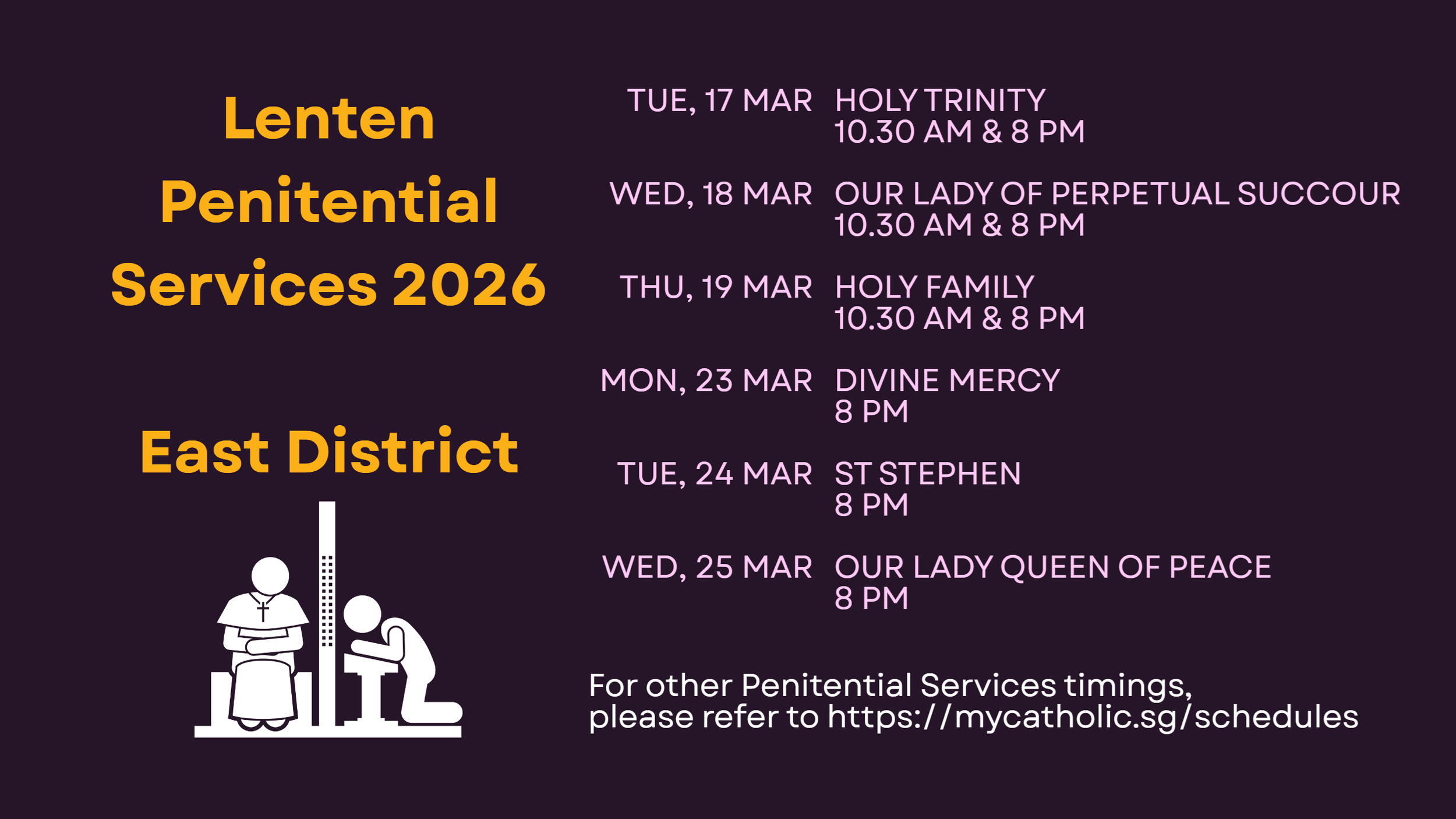 East District Lenten Penitential Services 2026