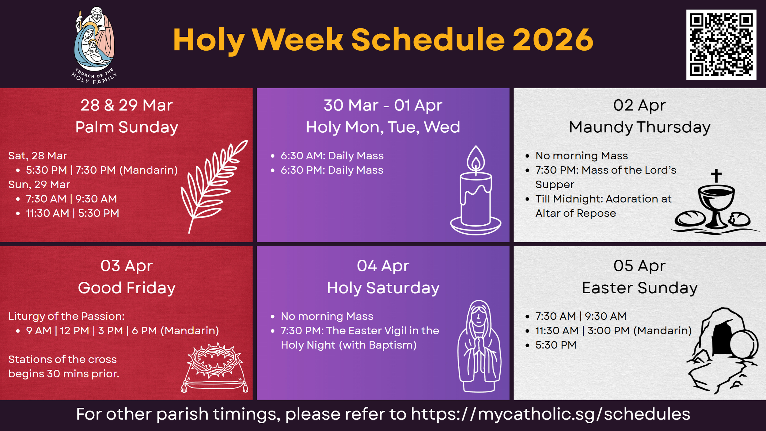 Holy Week Schedule 2026