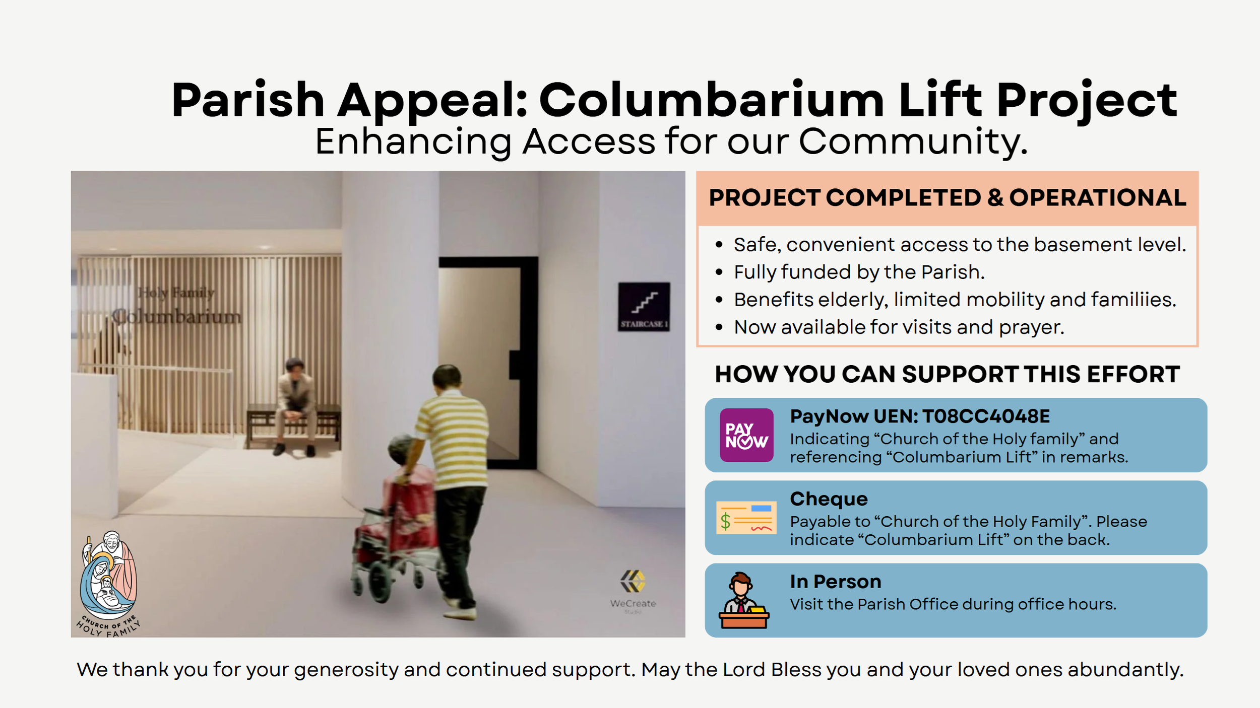 Parish Appeal: Supporting the Columbarium Lift Project
