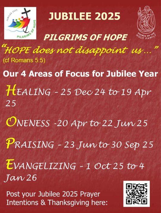Jubilee 2025 - Pilgrims of Hope — Church of the Holy Family
