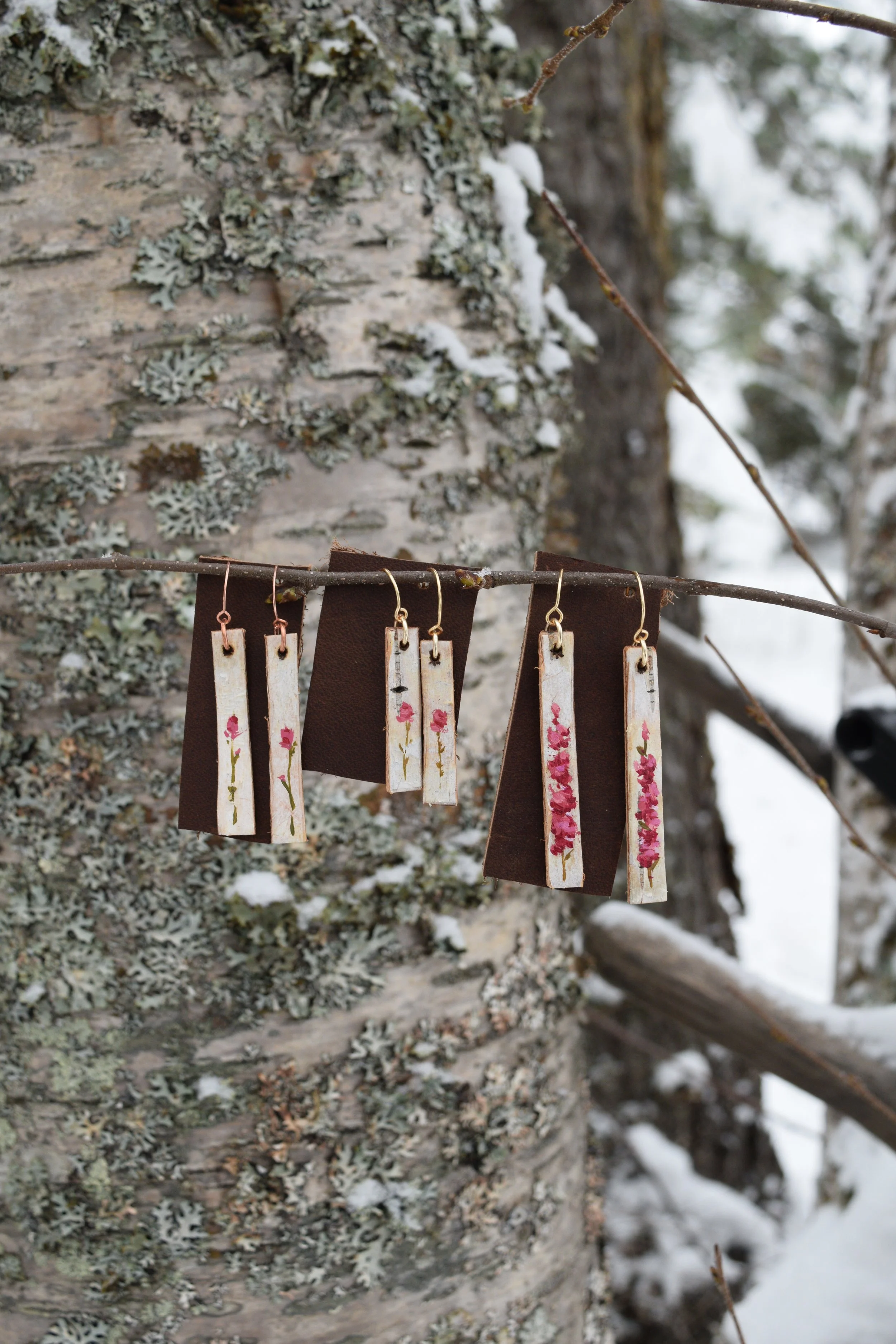 Birch Bark Earrings