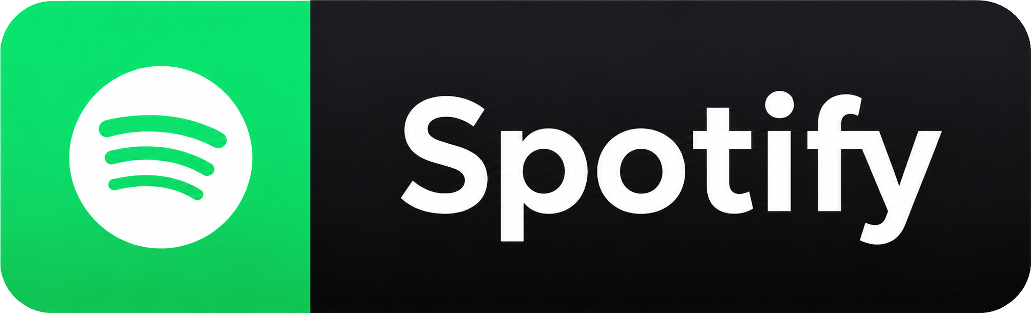 Spotify logo with a green background and white circular icon with three curved lines, next to the word 'Spotify' in white text on a black background.