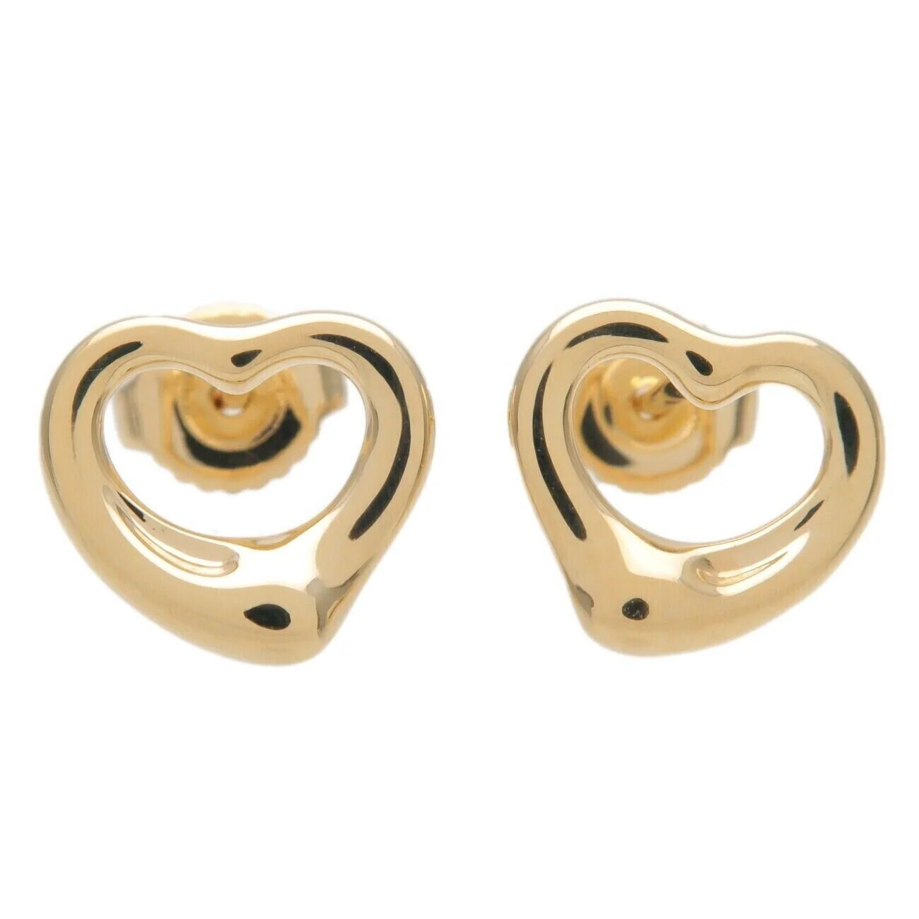 Gold open heart earrings hot sale