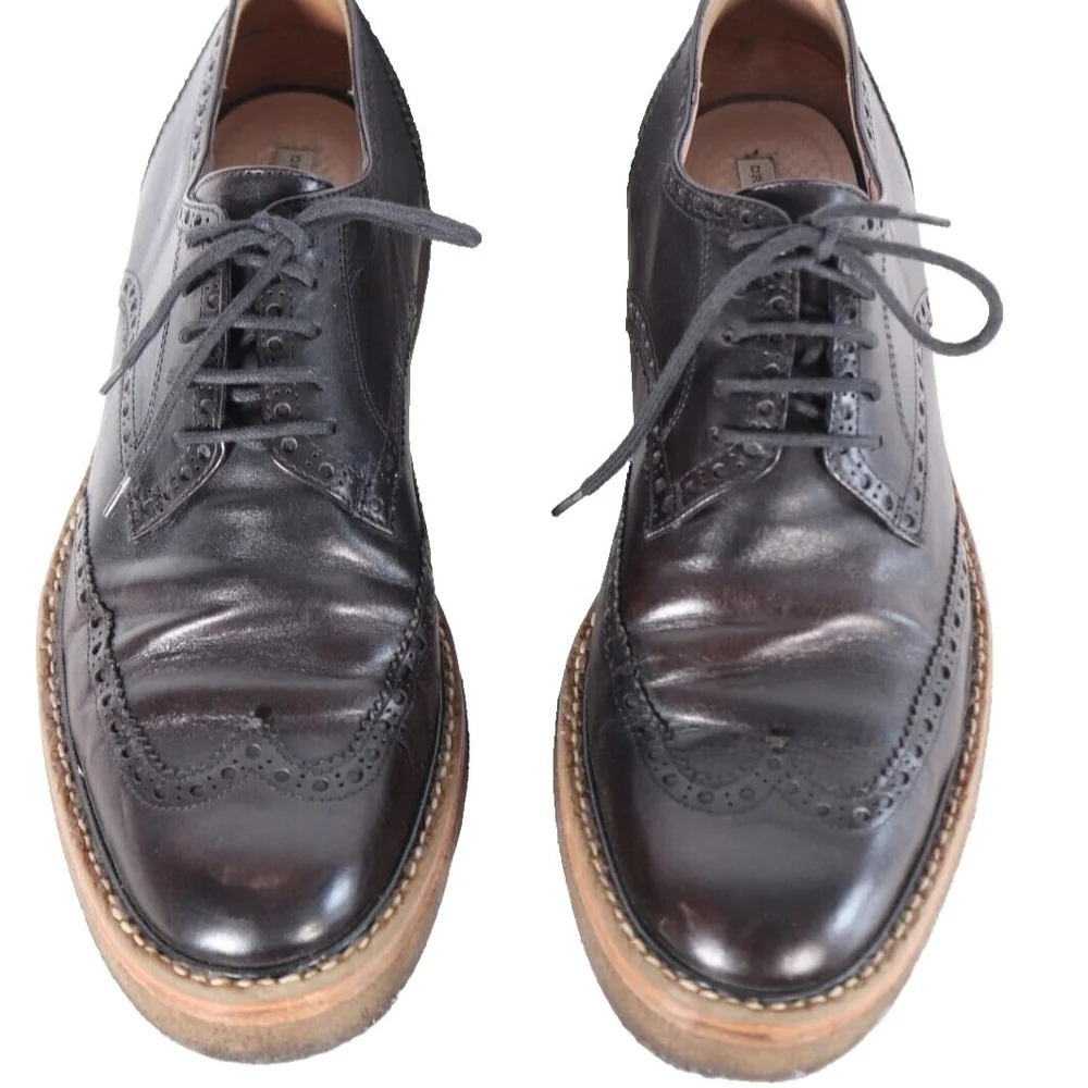 Dries van Noten Women 39.5 Brown Derby Shoes Wingtip Leather  display picture 3