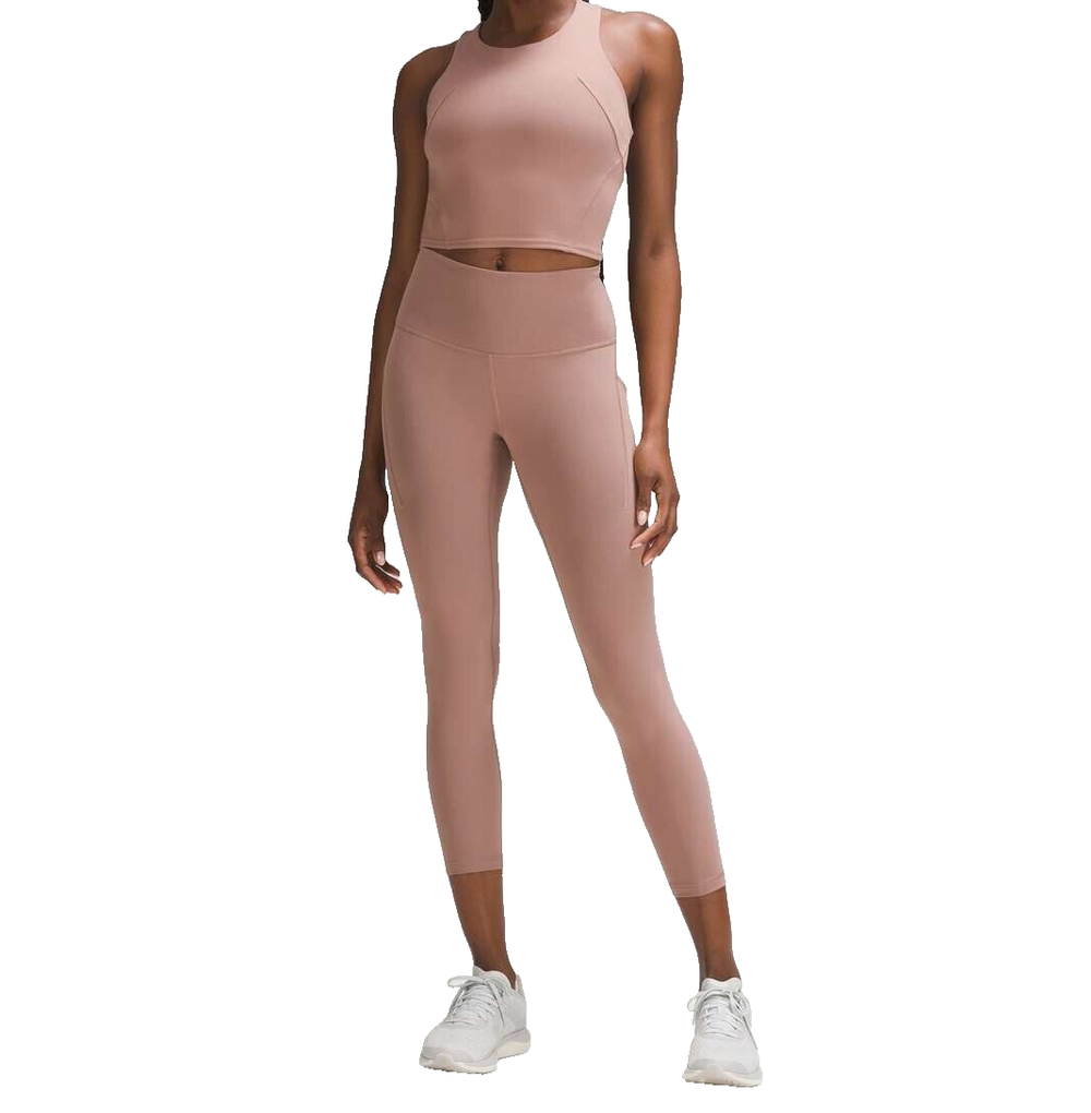 Lululemon Women 4 Pink Brown Wunder Train High-Rise Tight Legging