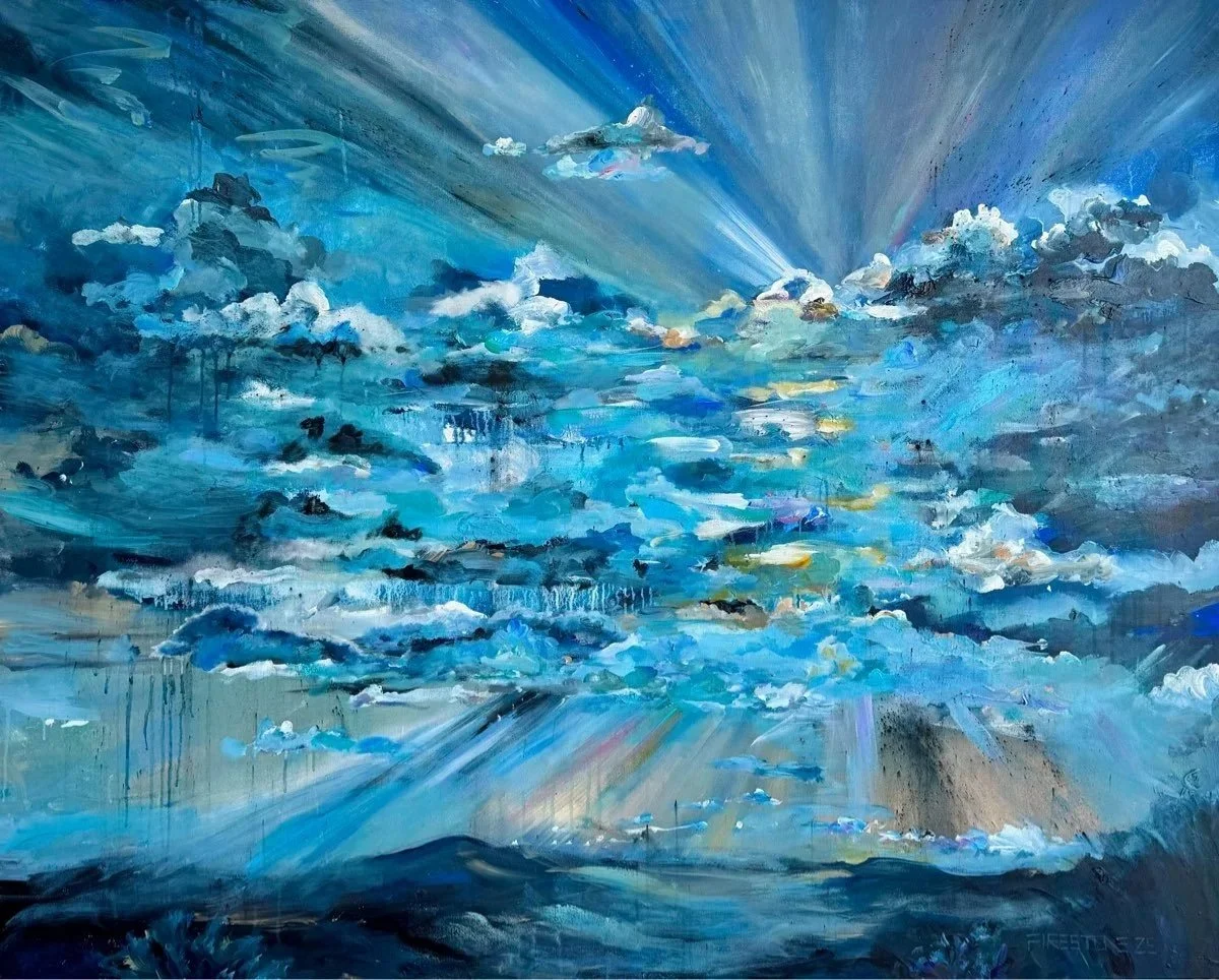  
   Clouds Carry What We Cannot, 2025   
 
Acrylic on canvas 
48 x 72 inches (121.9 x 182.9 cm) 
 
  SOLD &mdash; Collection of a private collector, Santa Fe, NM   