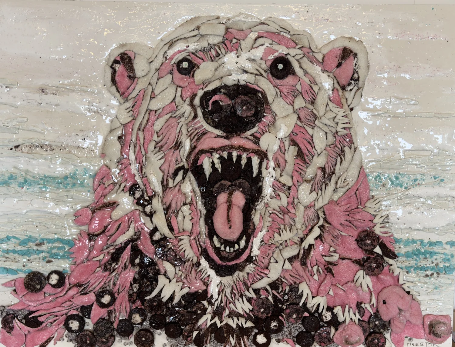 We All Scream For Ice (So Scream!): Dessert Before Extinction, 36 x 48 inches, candy on clayboard