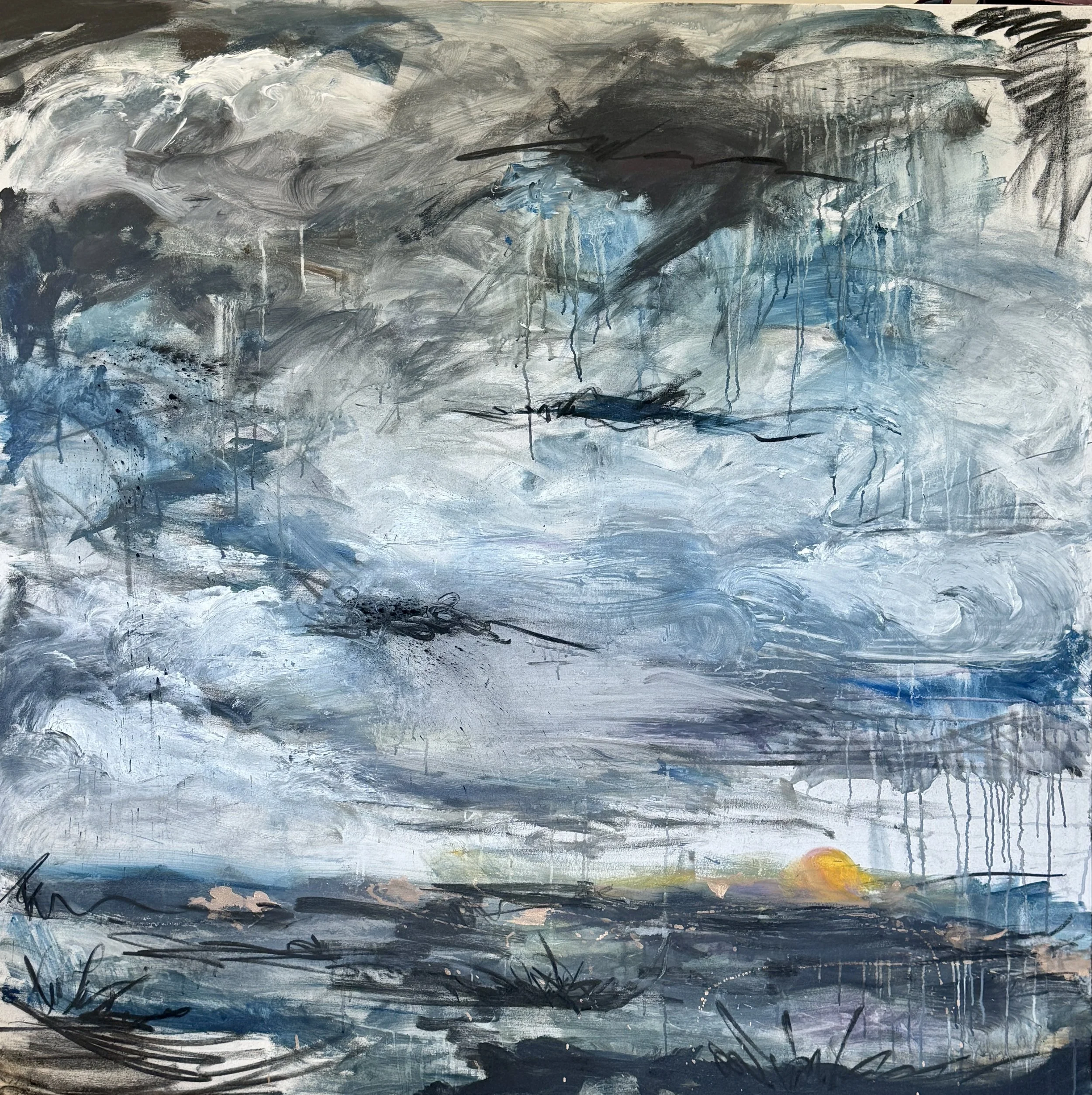 The Brink, 2026
signed & dated lower right on face
oil, charcoal, metalic ink, watercolor, soft pastel, acrylic on canvas
60 x 60 inches
152.4 x 152.4 cm

SOLD — Private Collection, NYC, NY
Christopher Rothko and Lori Cohen
